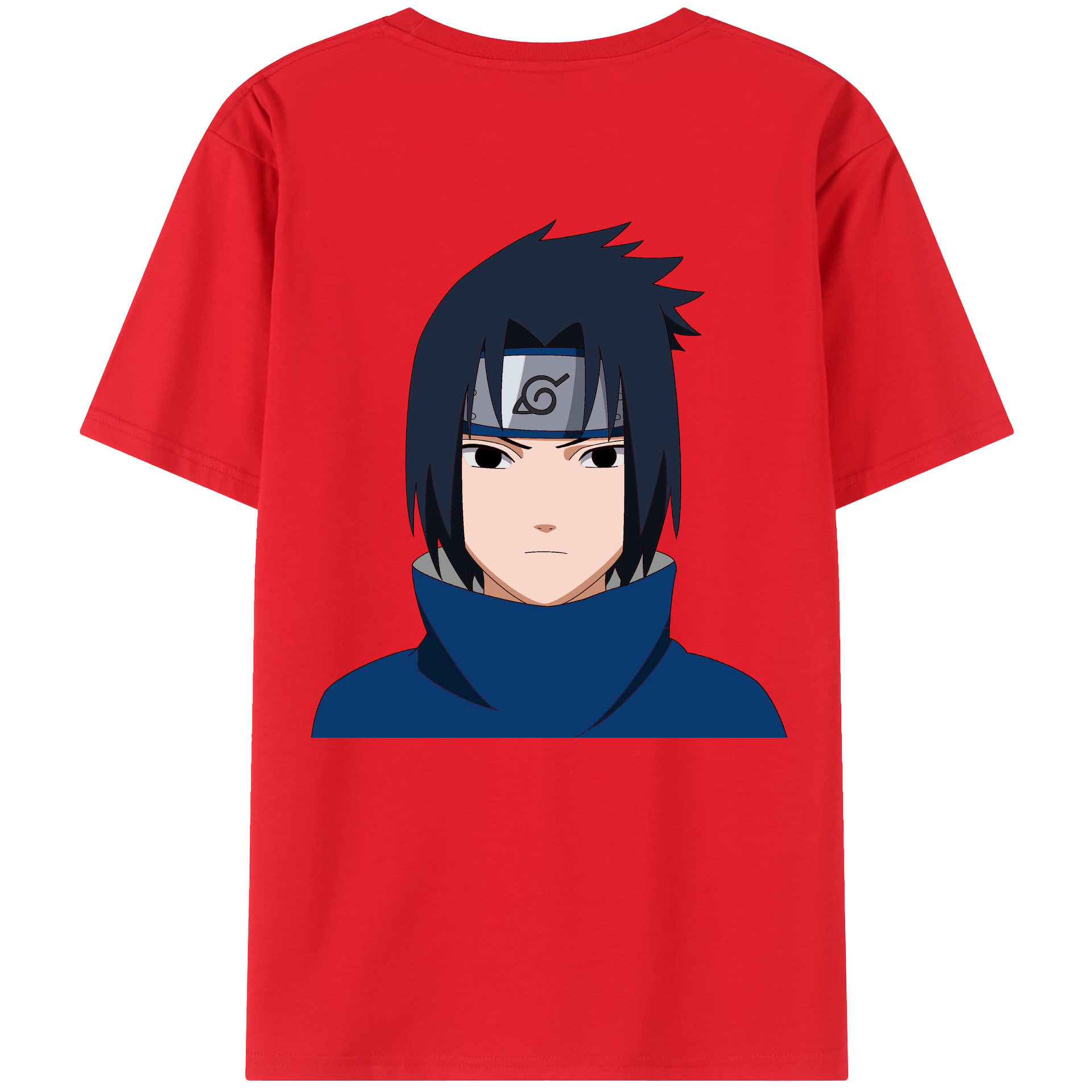 （画像用） NARUTO -ナルト- うちは サスケ Uchiha Sasuke 綿100％半袖Tシャツ（背面プリント）