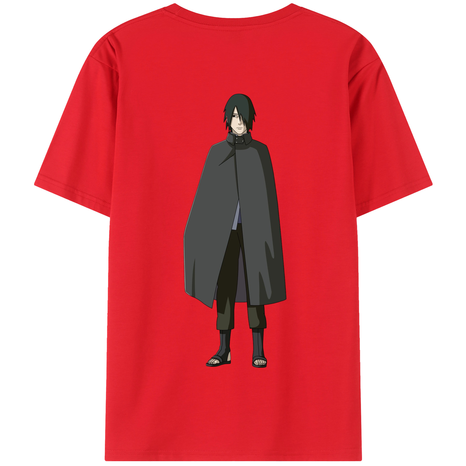 （画像用） NARUTO -ナルト- うちは サスケ Uchiha Sasuke 綿100％半袖Tシャツ（背面プリント）