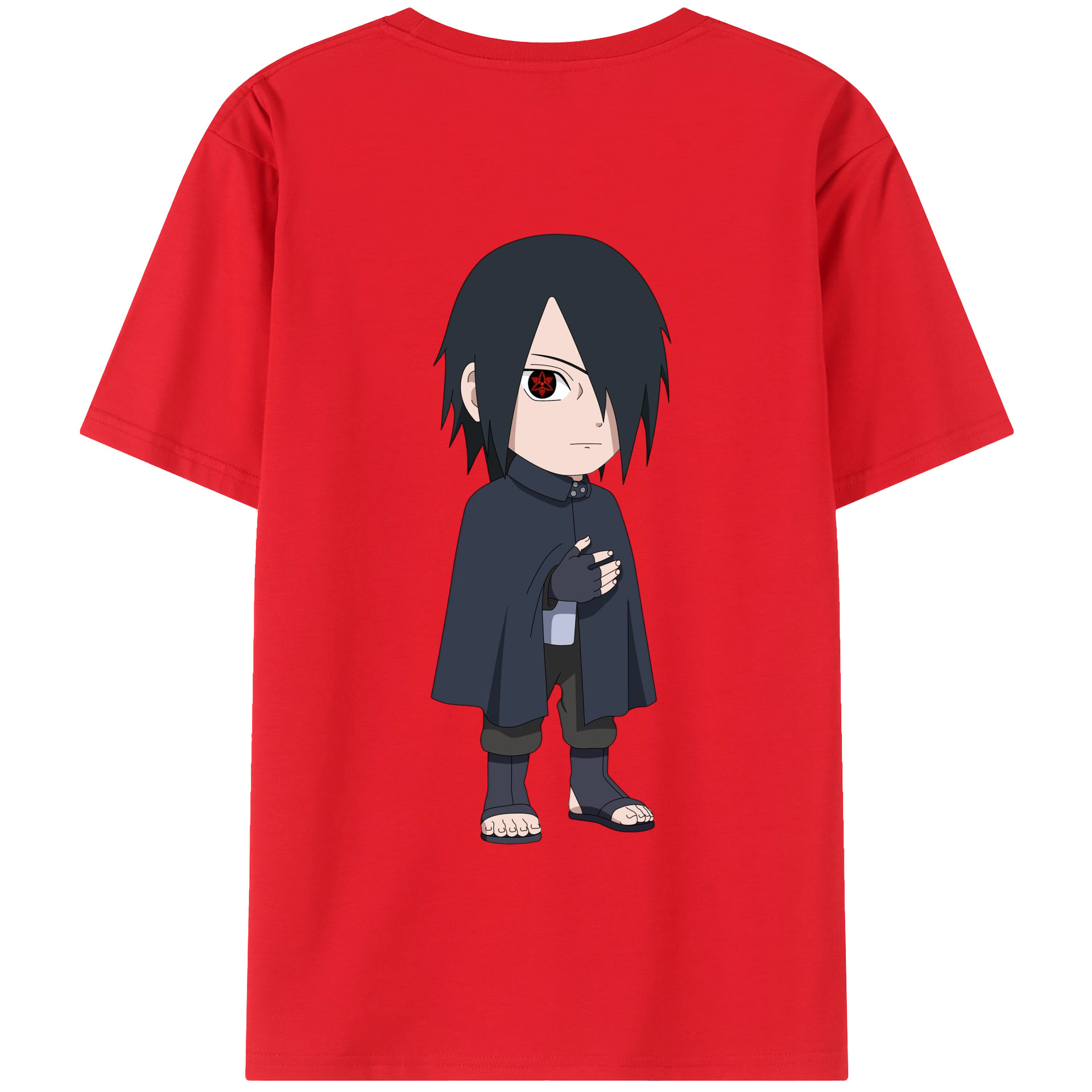 （画像用） NARUTO -ナルト- うちは サスケ Uchiha Sasuke 綿100％半袖Tシャツ（背面プリント）