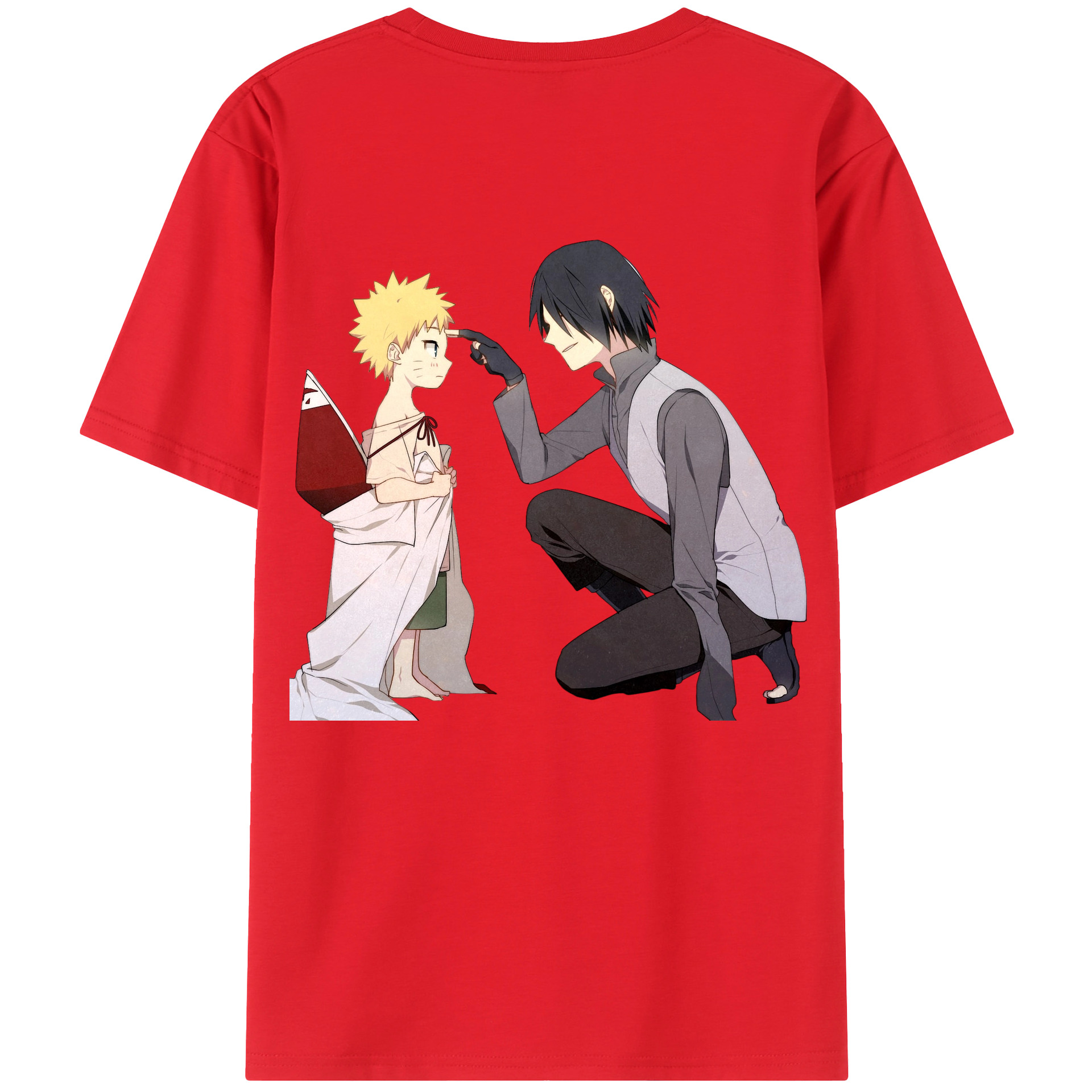 （画像用） NARUTO -ナルト- うちは サスケ Uchiha Sasuke 綿100％半袖Tシャツ（背面プリント）