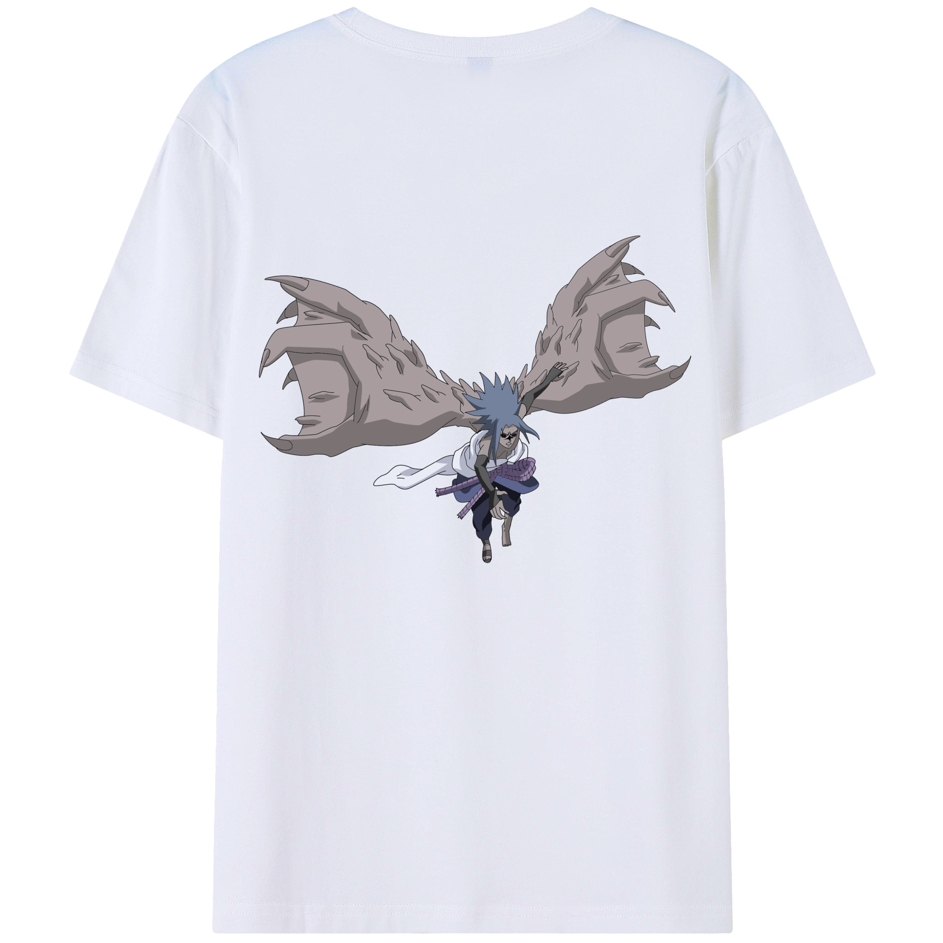 （画像用） NARUTO -ナルト- うちは サスケ Uchiha Sasuke 綿100％半袖Tシャツ（背面プリント）