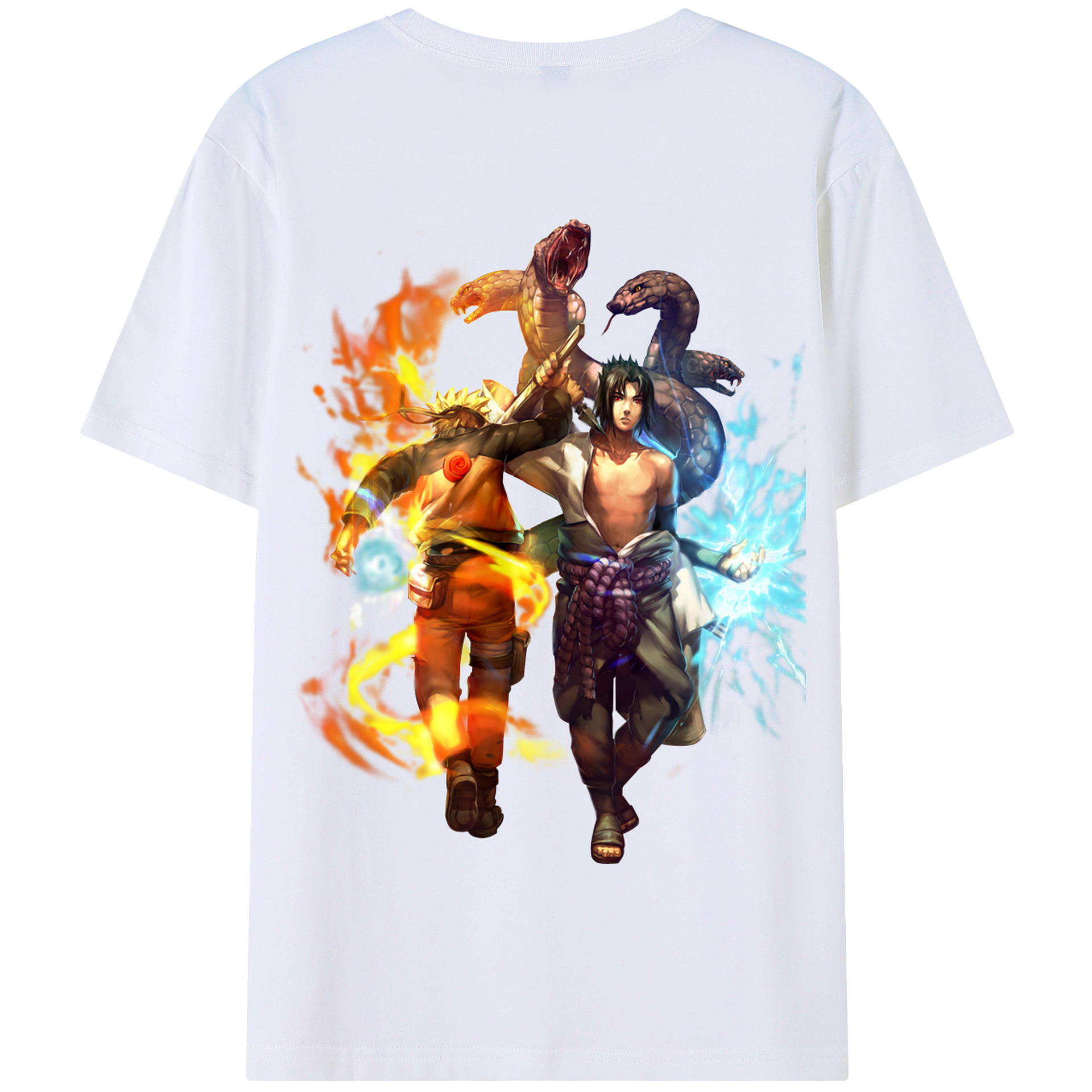 （画像用） NARUTO -ナルト- うちは サスケ Uchiha Sasuke 綿100％半袖Tシャツ（背面プリント）