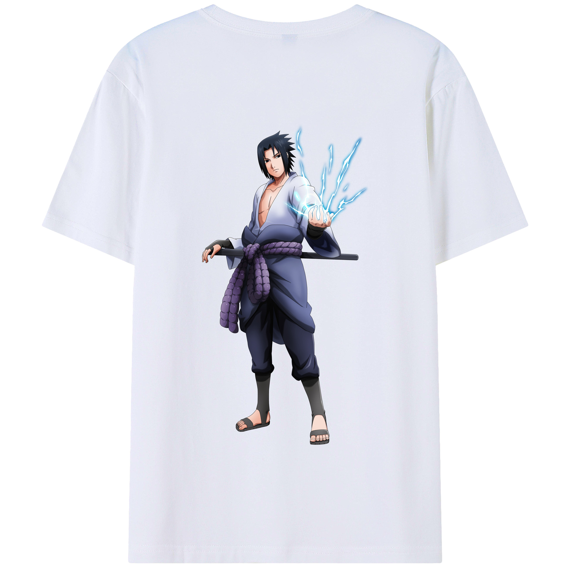 （画像用） NARUTO -ナルト- うちは サスケ Uchiha Sasuke 綿100％半袖Tシャツ（背面プリント）
