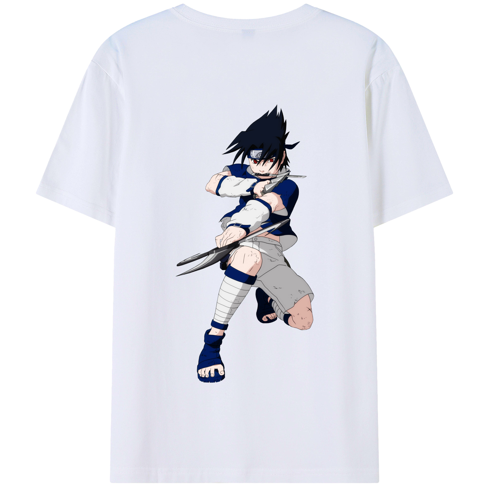 （画像用） NARUTO -ナルト- うちは サスケ Uchiha Sasuke 綿100％半袖Tシャツ（背面プリント）