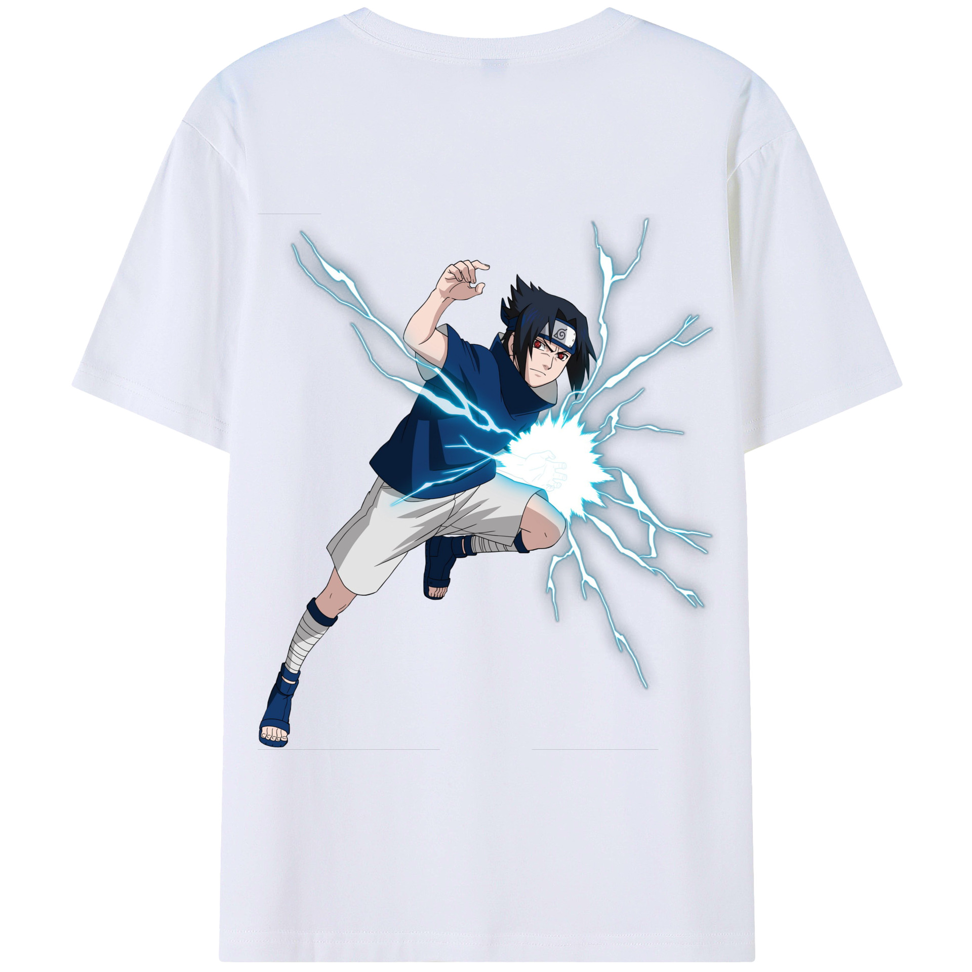 （画像用） NARUTO -ナルト- うちは サスケ Uchiha Sasuke 綿100％半袖Tシャツ（背面プリント）