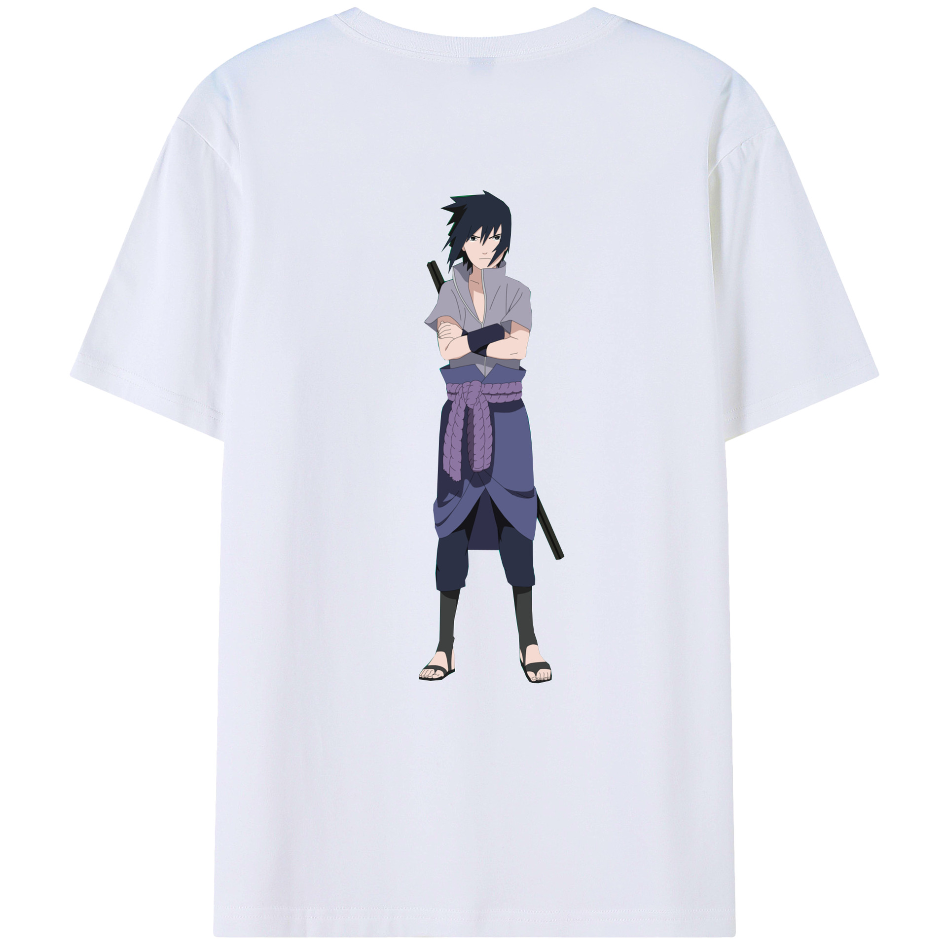 （画像用） NARUTO -ナルト- うちは サスケ Uchiha Sasuke 綿100％半袖Tシャツ（背面プリント）