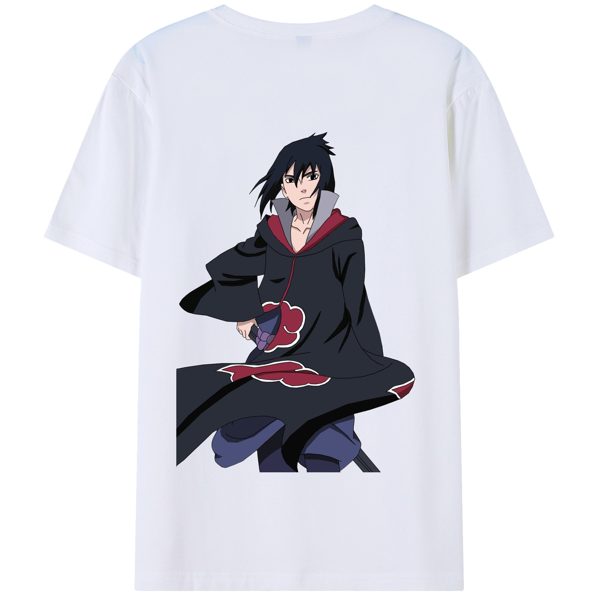 （画像用） NARUTO -ナルト- うちは サスケ Uchiha Sasuke 綿100％半袖Tシャツ（背面プリント）