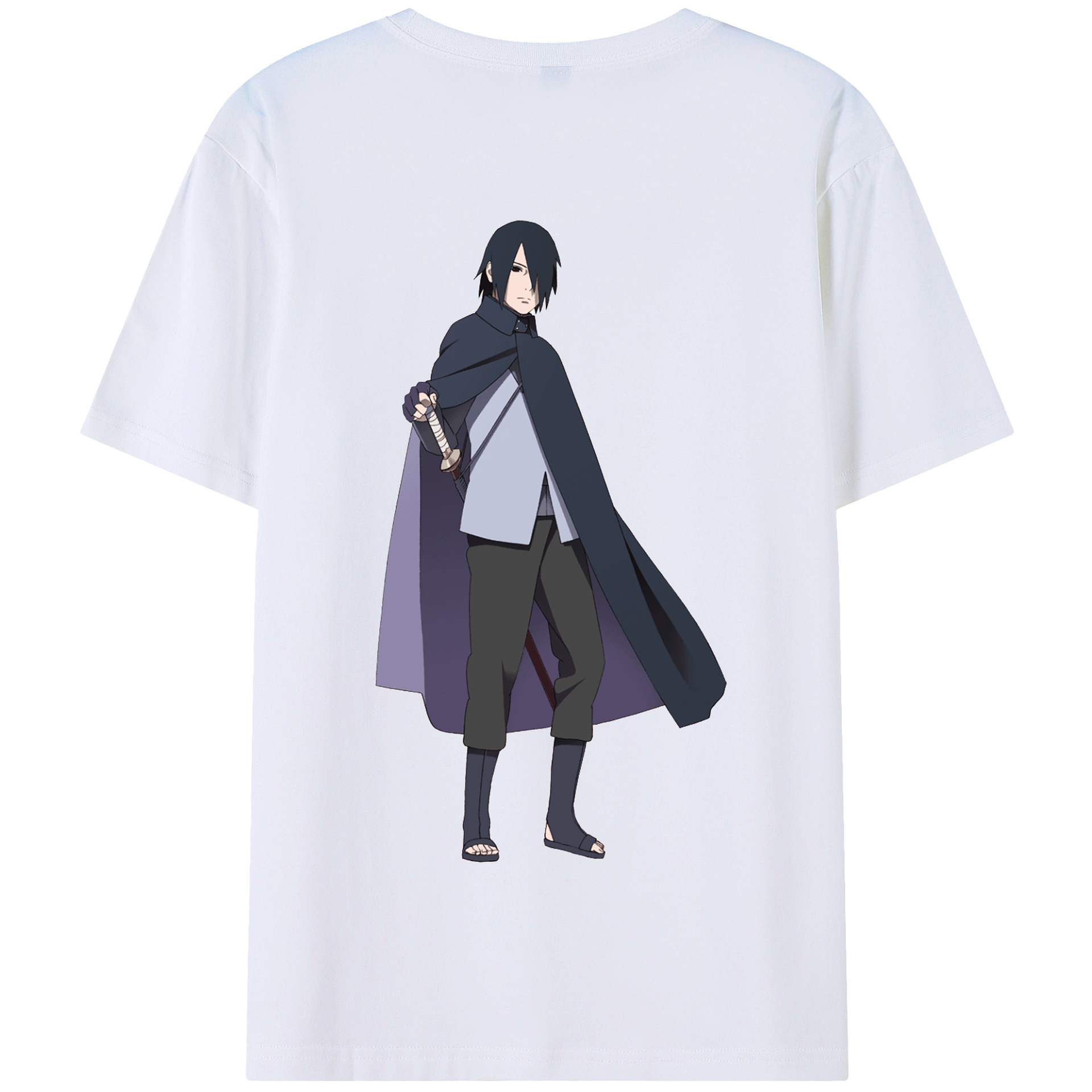 （画像用） NARUTO -ナルト- うちは サスケ Uchiha Sasuke 綿100％半袖Tシャツ（背面プリント）