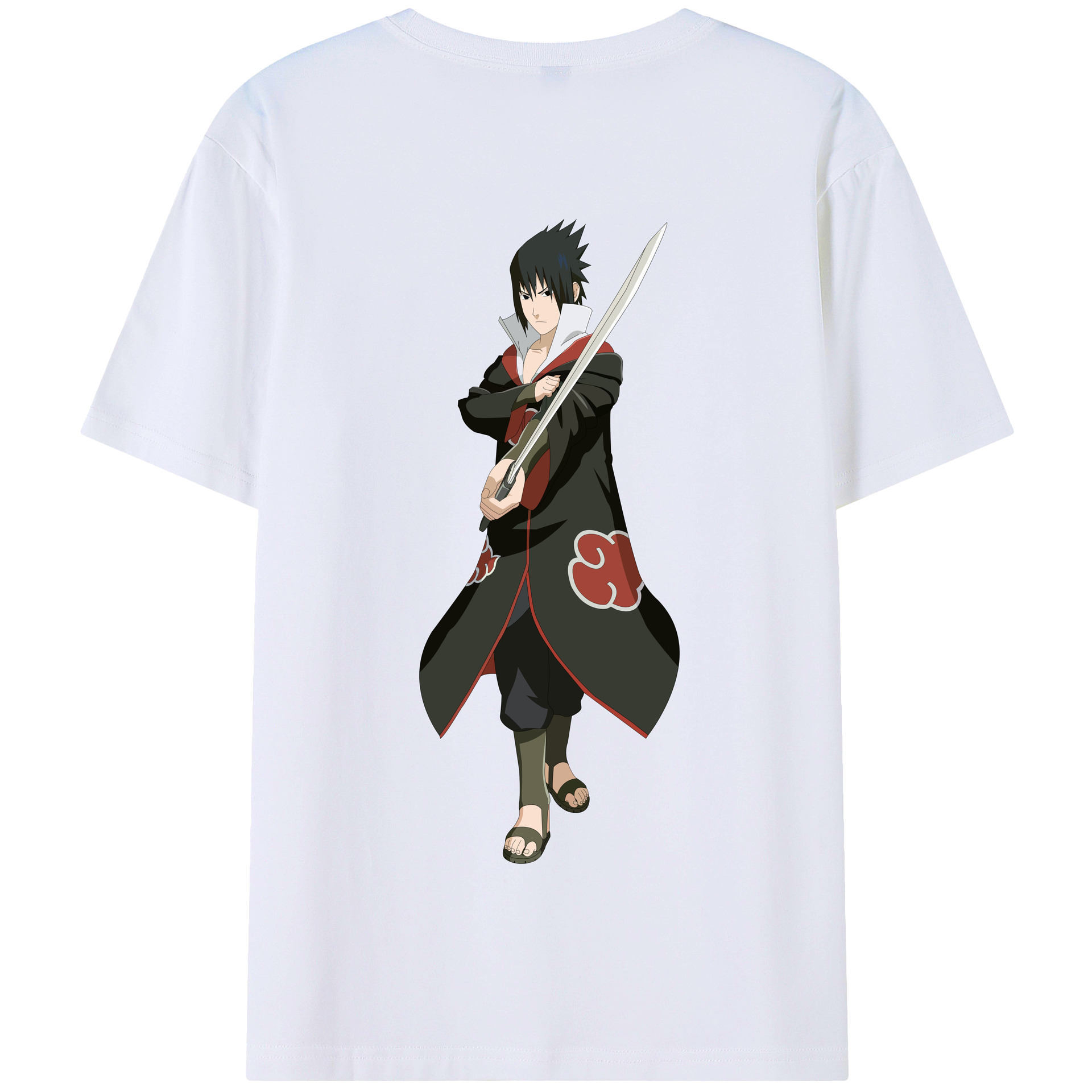 （画像用） NARUTO -ナルト- うちは サスケ Uchiha Sasuke 綿100％半袖Tシャツ（背面プリント）