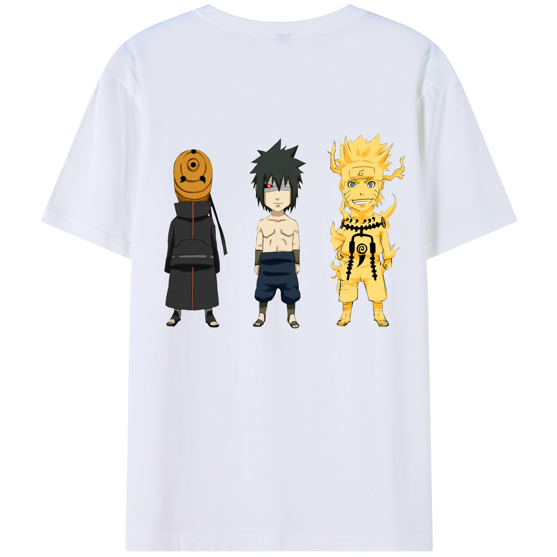 （画像用） NARUTO -ナルト- うちは サスケ Uchiha Sasuke 綿100％半袖Tシャツ（背面プリント）