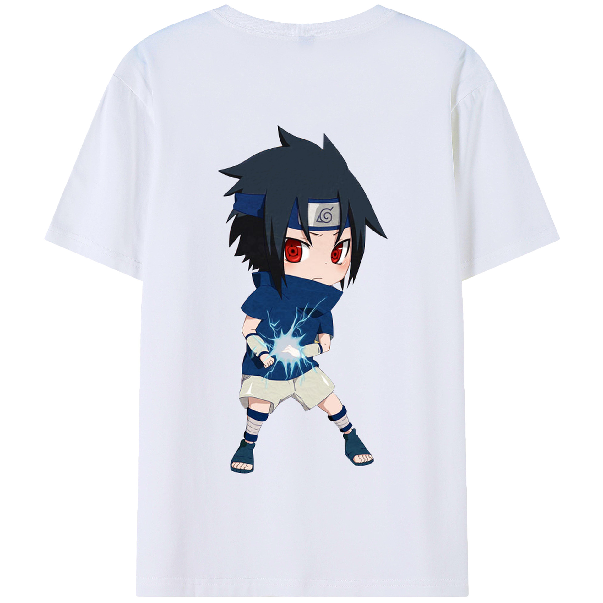 （画像用） NARUTO -ナルト- うちは サスケ Uchiha Sasuke 綿100％半袖Tシャツ（背面プリント）