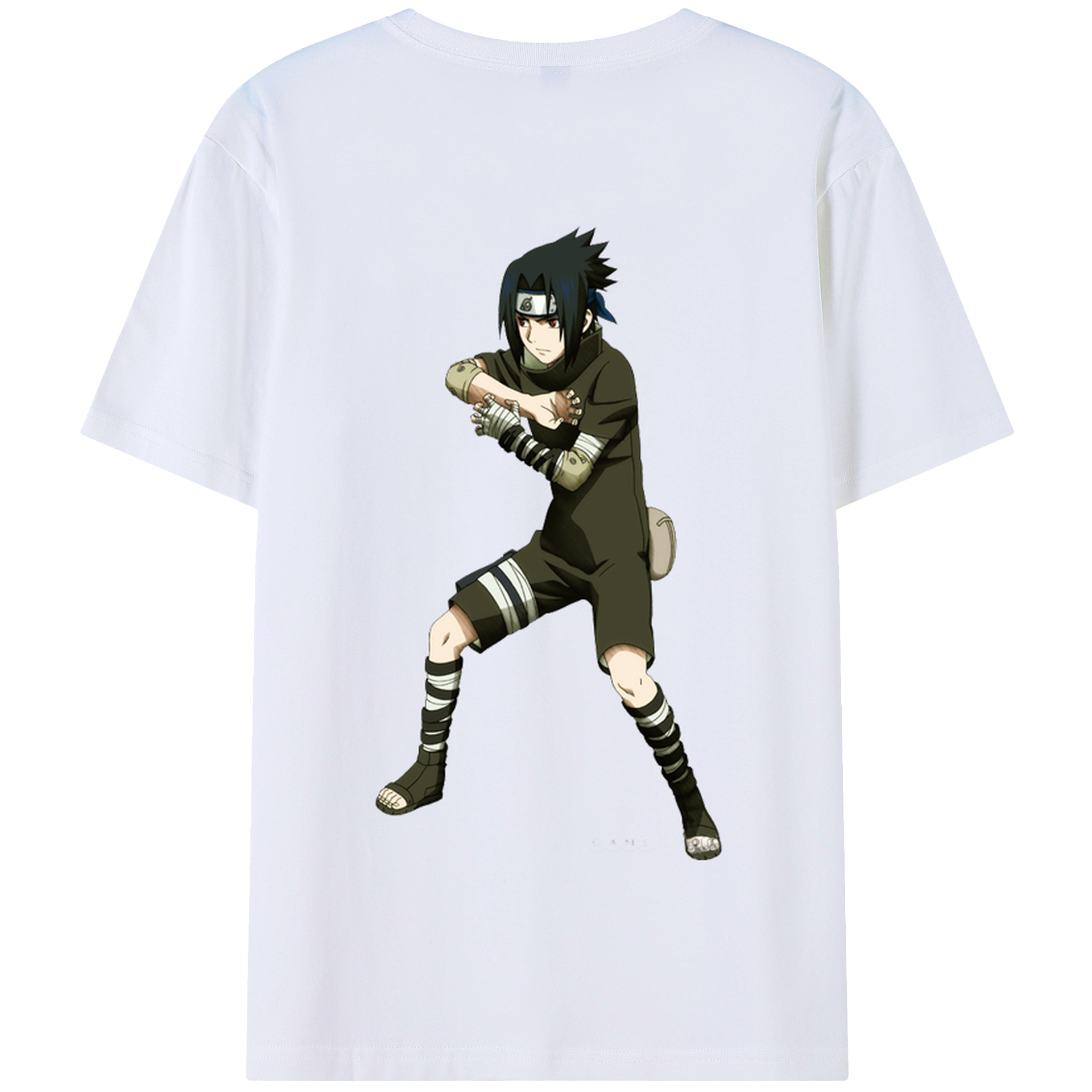 （画像用） NARUTO -ナルト- うちは サスケ Uchiha Sasuke 綿100％半袖Tシャツ（背面プリント）