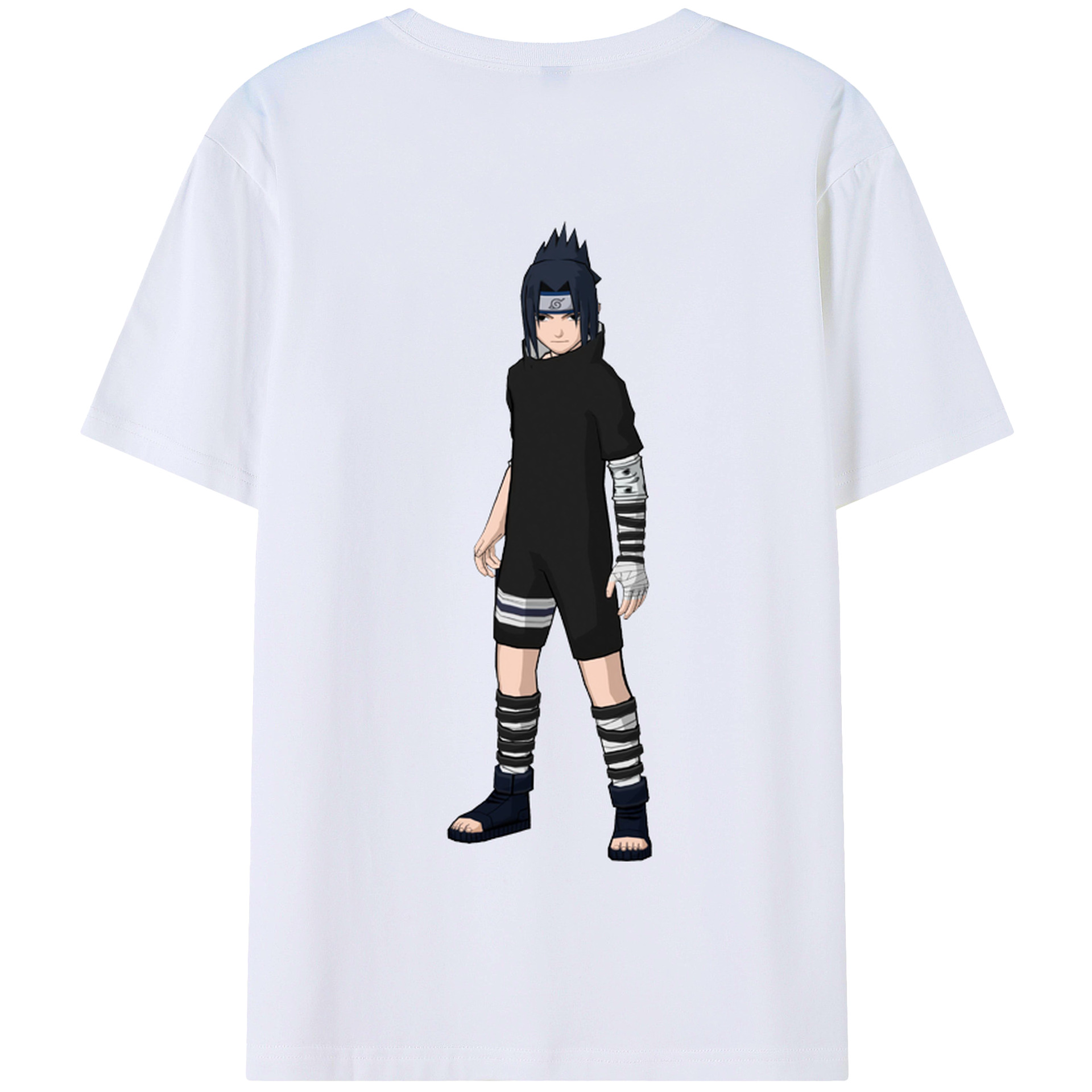 （画像用） NARUTO -ナルト- うちは サスケ Uchiha Sasuke 綿100％半袖Tシャツ（背面プリント）