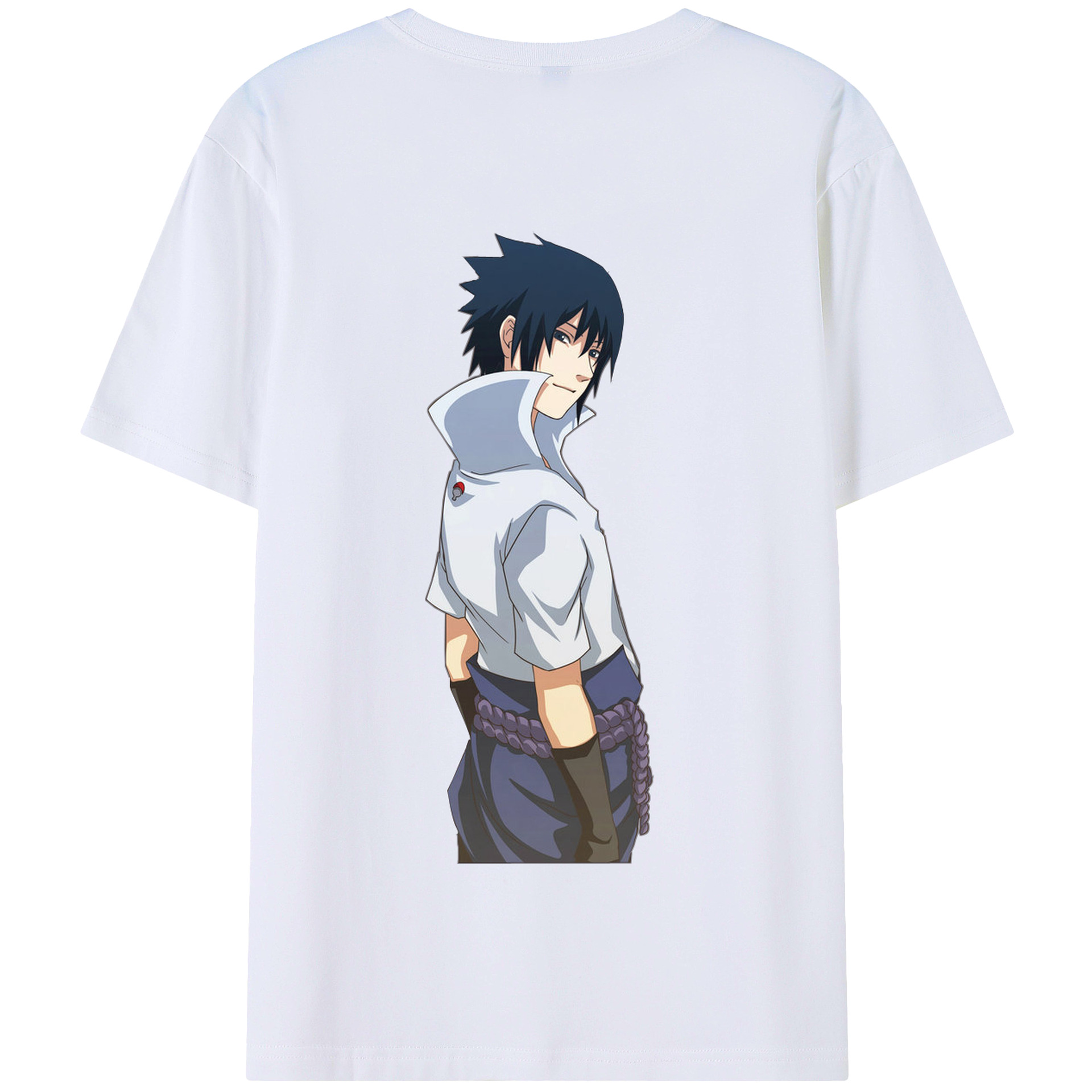 （画像用） NARUTO -ナルト- うちは サスケ Uchiha Sasuke 綿100％半袖Tシャツ（背面プリント）