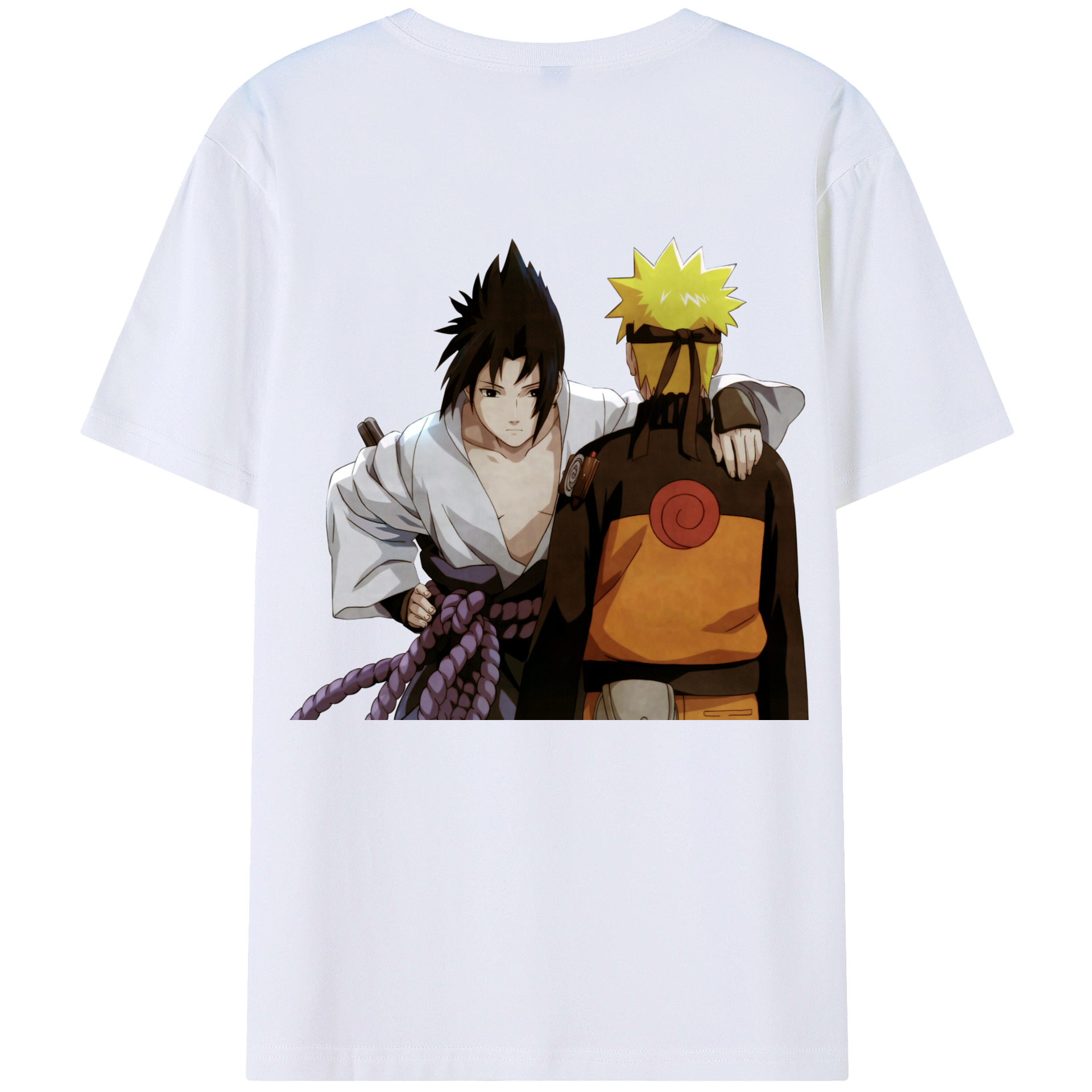 （画像用） NARUTO -ナルト- うちは サスケ Uchiha Sasuke 綿100％半袖Tシャツ（背面プリント）