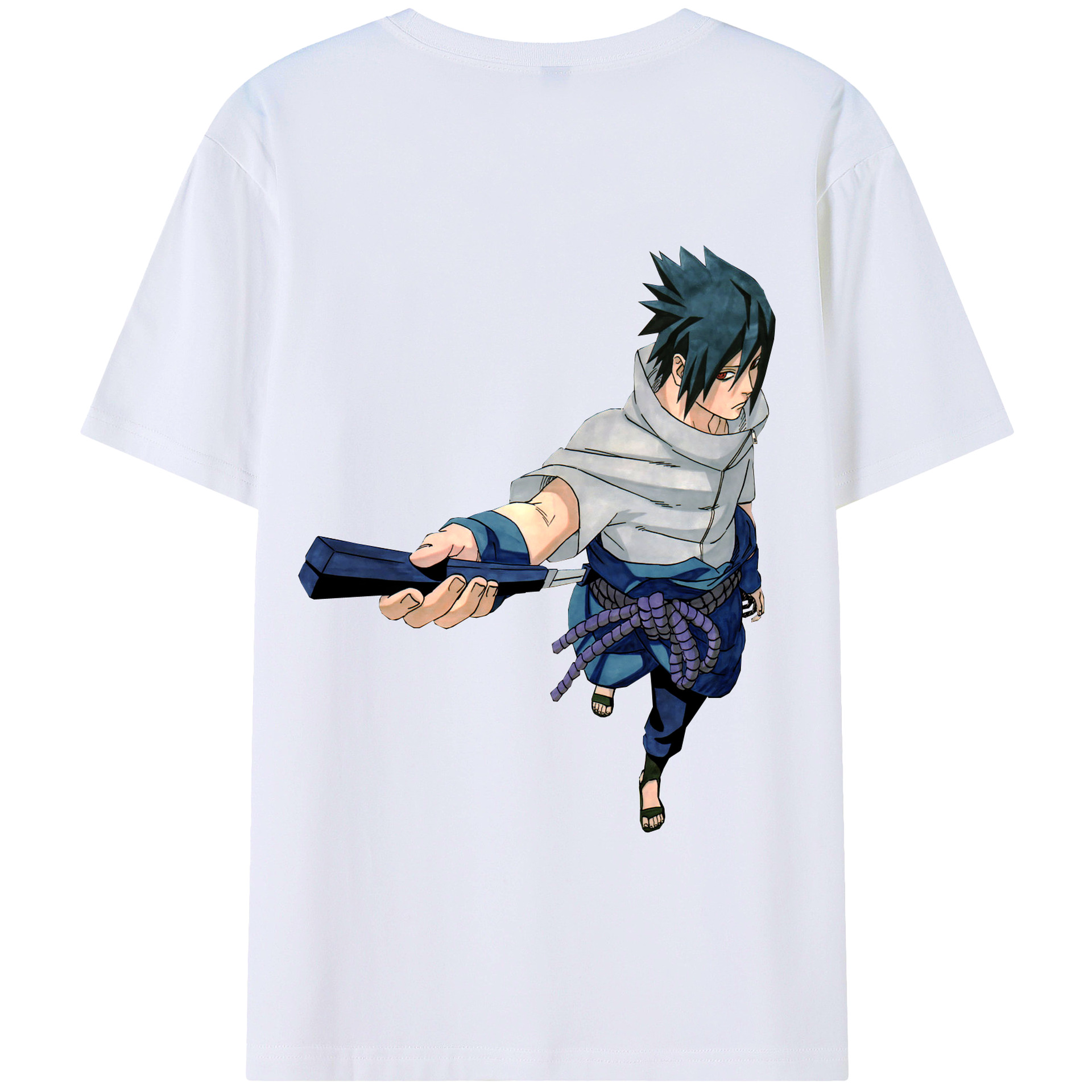 （画像用） NARUTO -ナルト- うちは サスケ Uchiha Sasuke 綿100％半袖Tシャツ（背面プリント）
