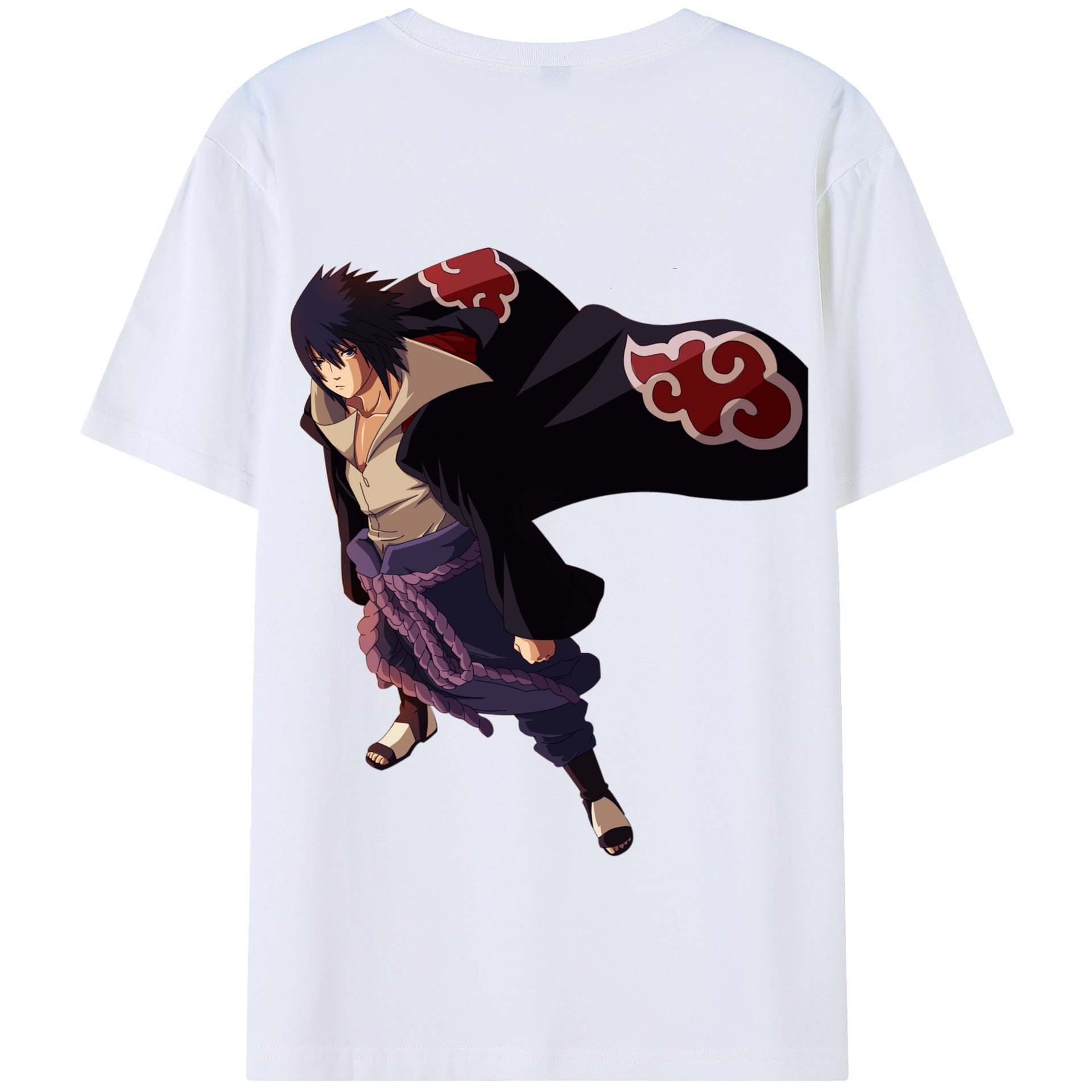 （画像用） NARUTO -ナルト- うちは サスケ Uchiha Sasuke 綿100％半袖Tシャツ（背面プリント）