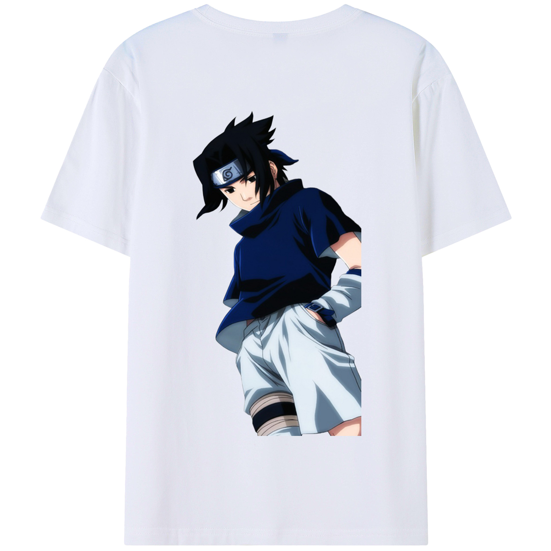 （画像用） NARUTO -ナルト- うちは サスケ Uchiha Sasuke 綿100％半袖Tシャツ（背面プリント）