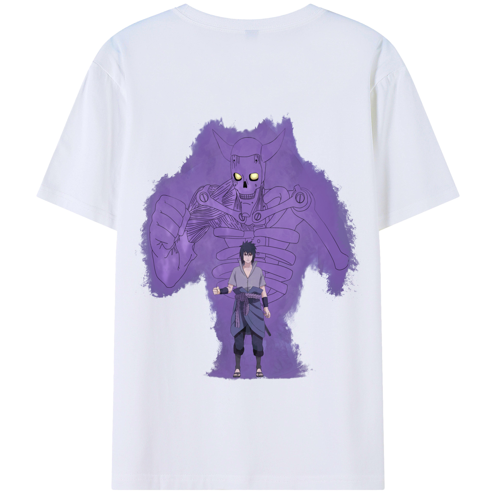 （画像用） NARUTO -ナルト- うちは サスケ Uchiha Sasuke 綿100％半袖Tシャツ（背面プリント）