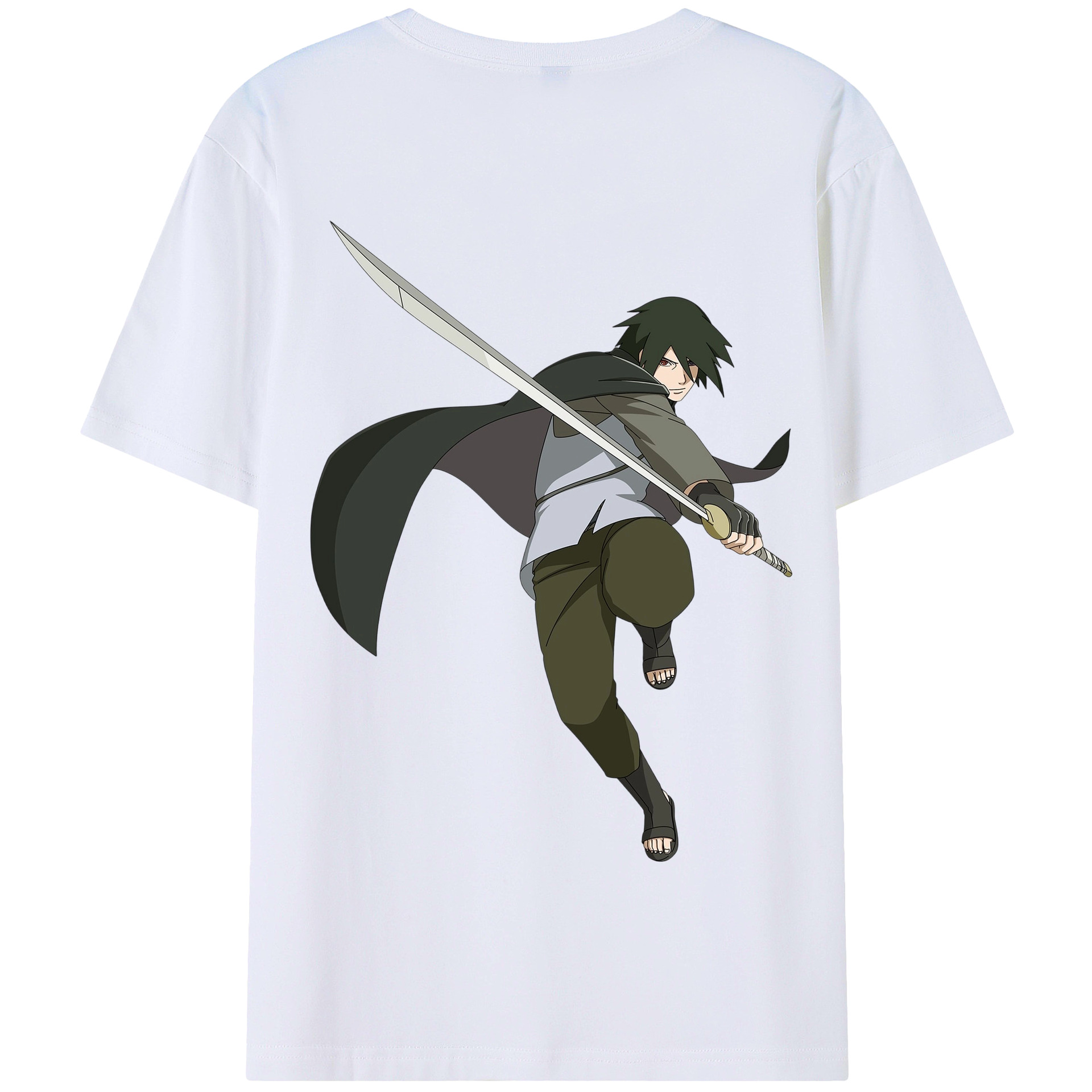 （画像用） NARUTO -ナルト- うちは サスケ Uchiha Sasuke 綿100％半袖Tシャツ（背面プリント）