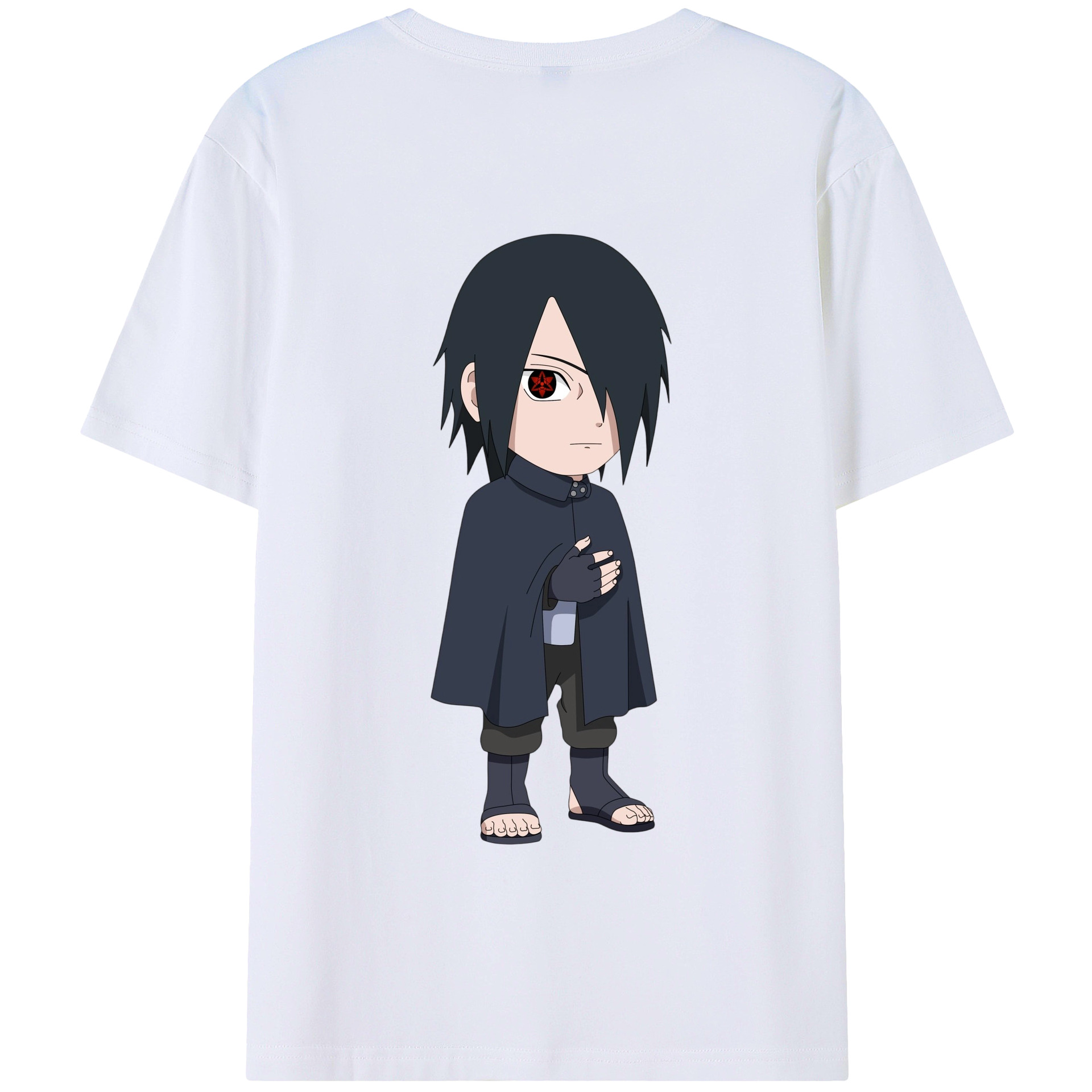 （画像用） NARUTO -ナルト- うちは サスケ Uchiha Sasuke 綿100％半袖Tシャツ（背面プリント）