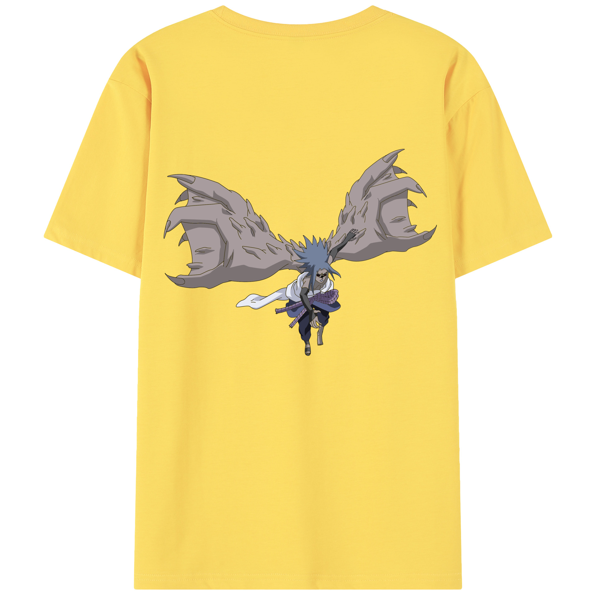 （画像用） NARUTO -ナルト- うちは サスケ Uchiha Sasuke 綿100％半袖Tシャツ（背面プリント）