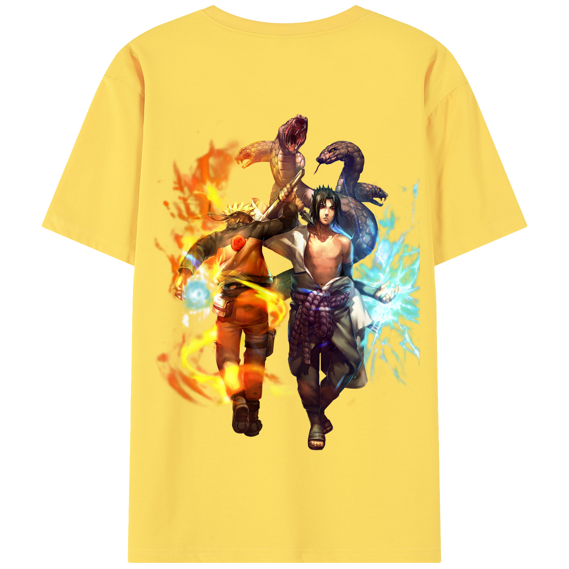 （画像用） NARUTO -ナルト- うちは サスケ Uchiha Sasuke 綿100％半袖Tシャツ（背面プリント）