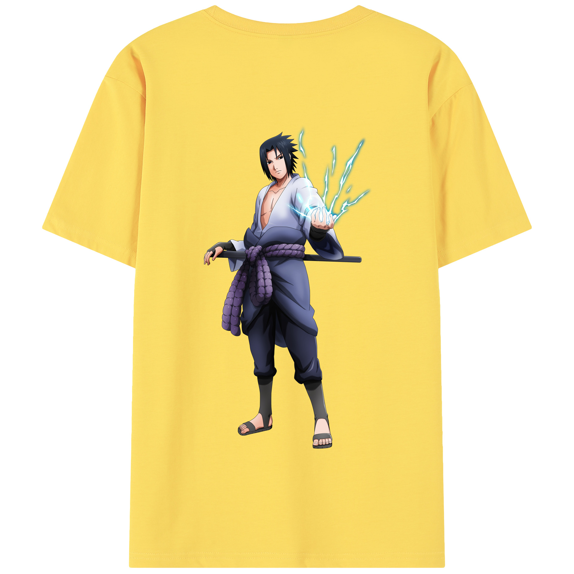 （画像用） NARUTO -ナルト- うちは サスケ Uchiha Sasuke 綿100％半袖Tシャツ（背面プリント）