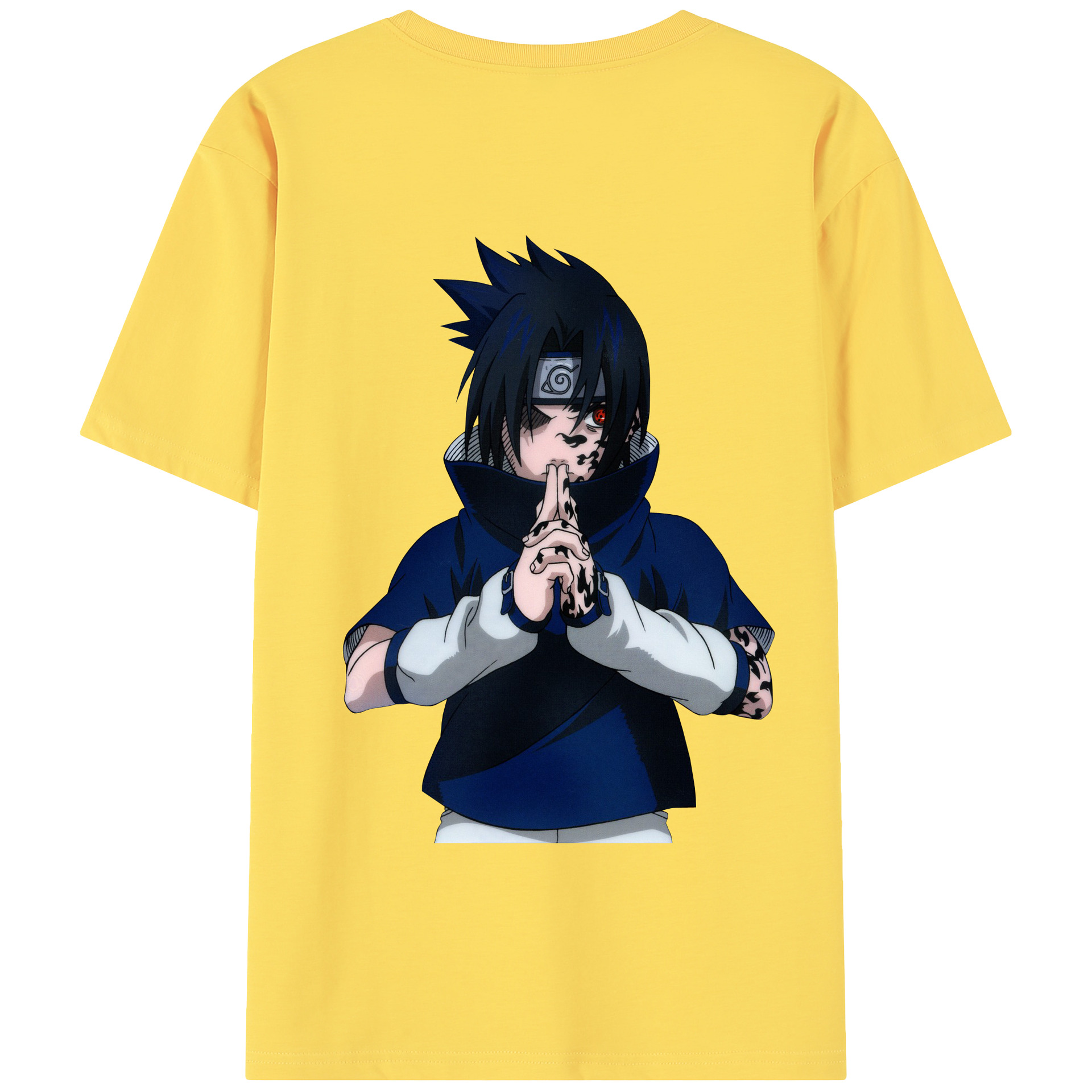 （画像用） NARUTO -ナルト- うちは サスケ Uchiha Sasuke 綿100％半袖Tシャツ（背面プリント）