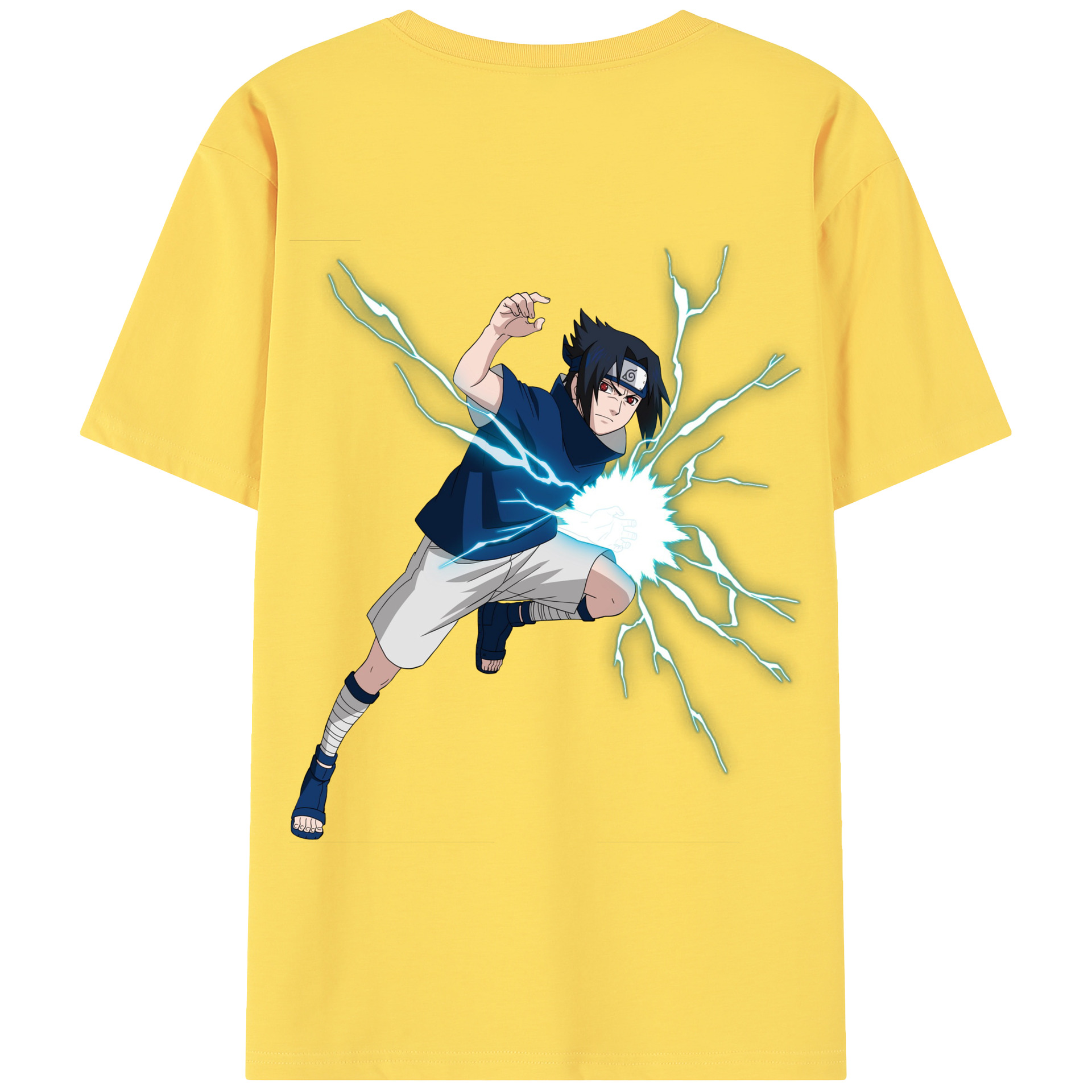 （画像用） NARUTO -ナルト- うちは サスケ Uchiha Sasuke 綿100％半袖Tシャツ（背面プリント）