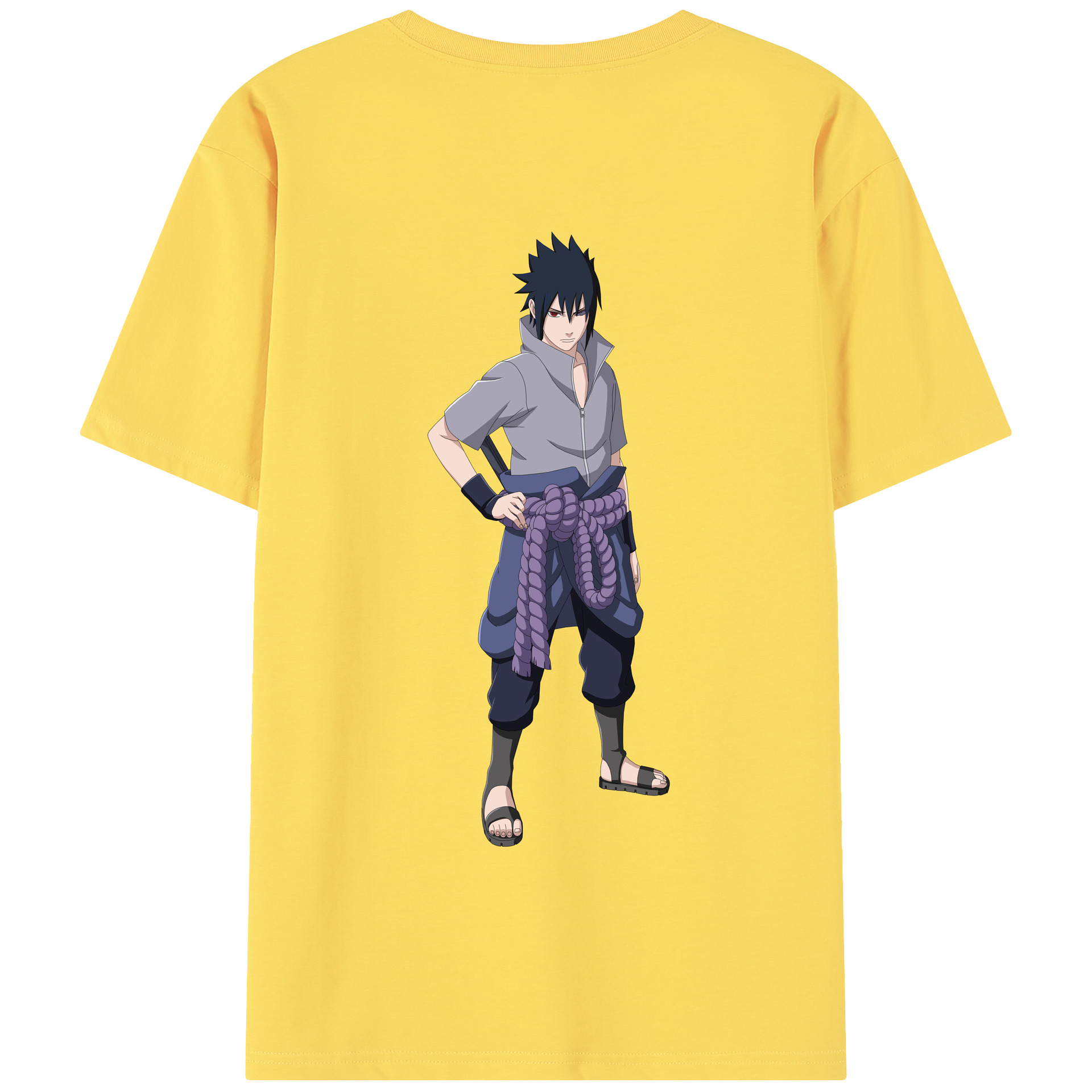 （画像用） NARUTO -ナルト- うちは サスケ Uchiha Sasuke 綿100％半袖Tシャツ（背面プリント）