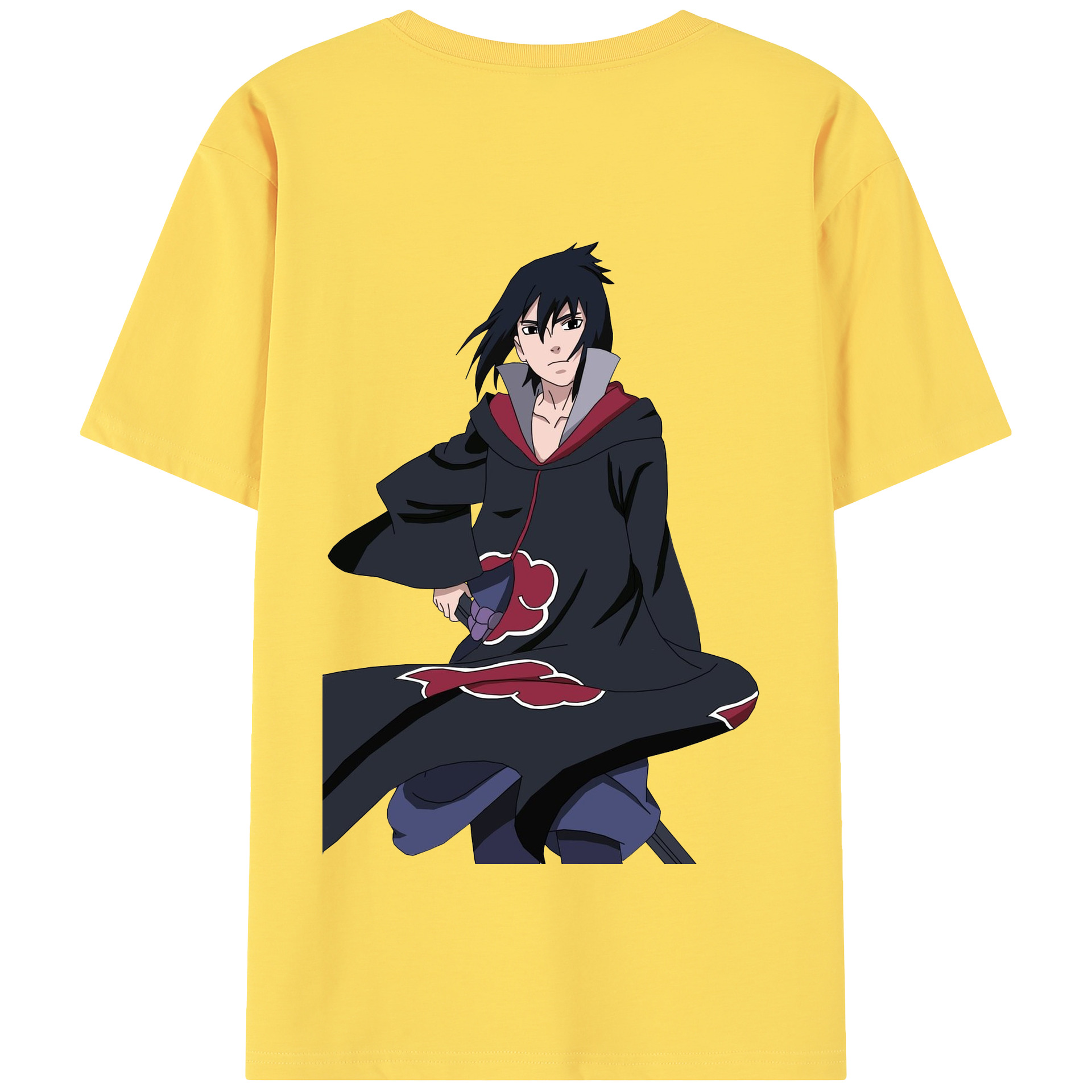 （画像用） NARUTO -ナルト- うちは サスケ Uchiha Sasuke 綿100％半袖Tシャツ（背面プリント）