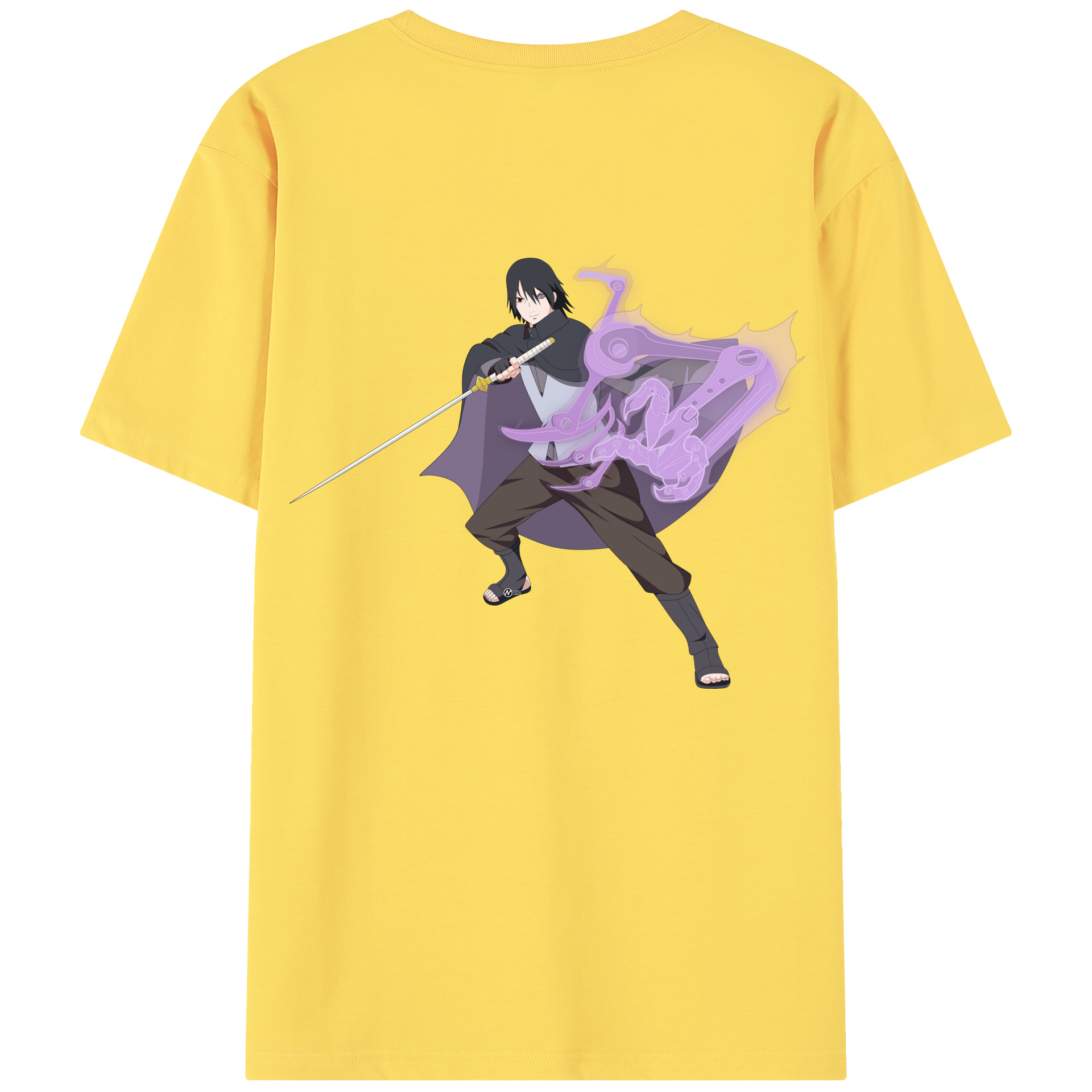 （画像用） NARUTO -ナルト- うちは サスケ Uchiha Sasuke 綿100％半袖Tシャツ（背面プリント）