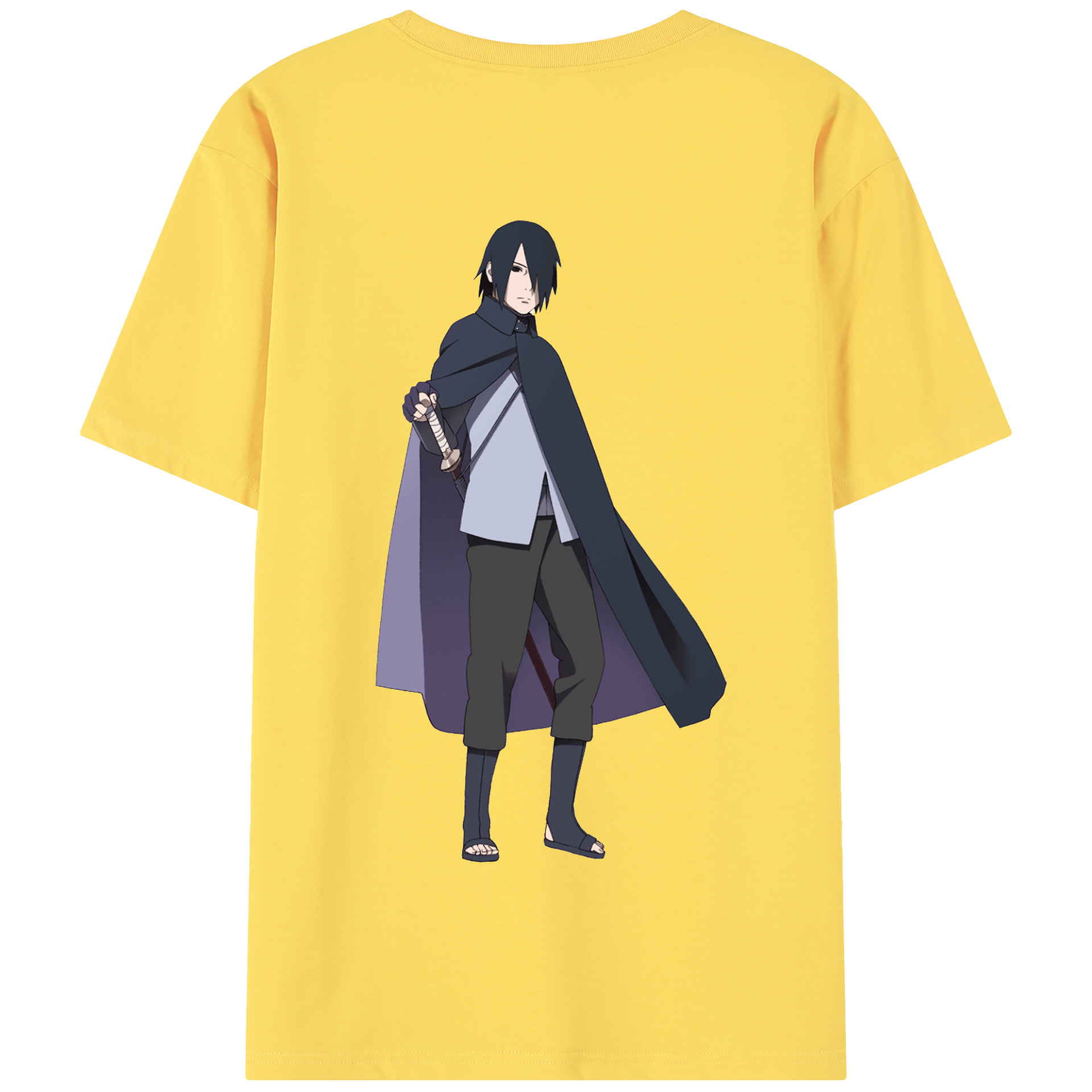 （画像用） NARUTO -ナルト- うちは サスケ Uchiha Sasuke 綿100％半袖Tシャツ（背面プリント）