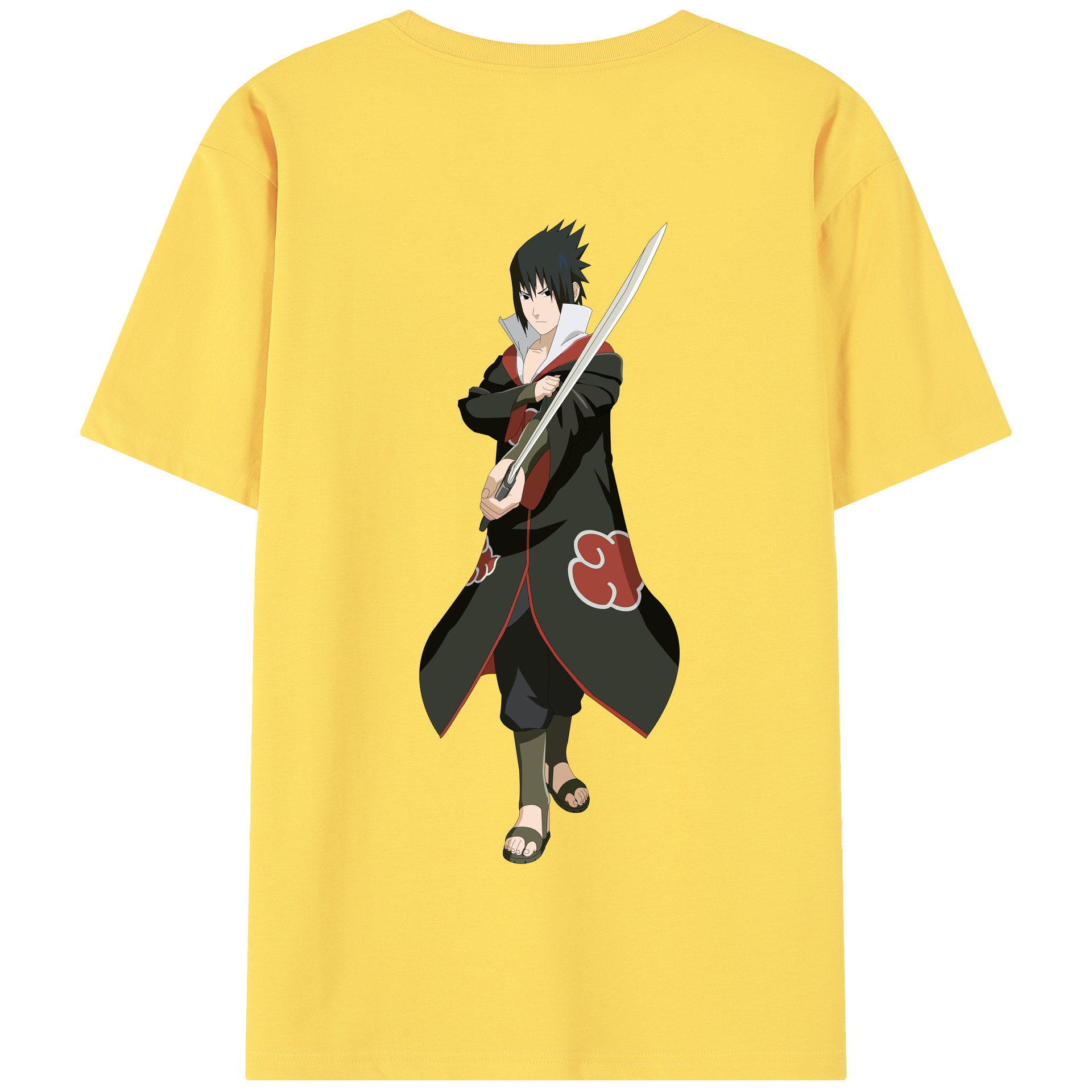 （画像用） NARUTO -ナルト- うちは サスケ Uchiha Sasuke 綿100％半袖Tシャツ（背面プリント）