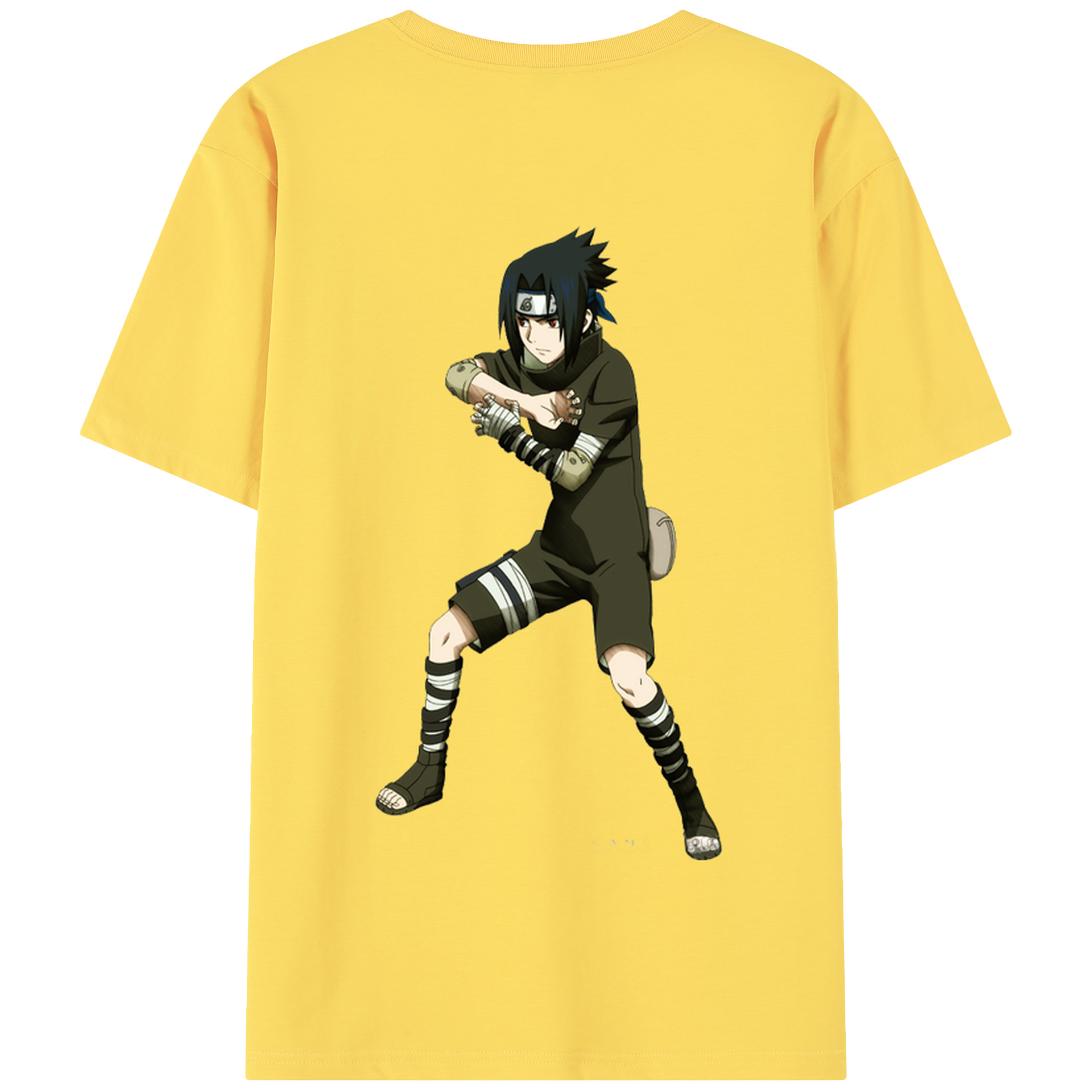 （画像用） NARUTO -ナルト- うちは サスケ Uchiha Sasuke 綿100％半袖Tシャツ（背面プリント）