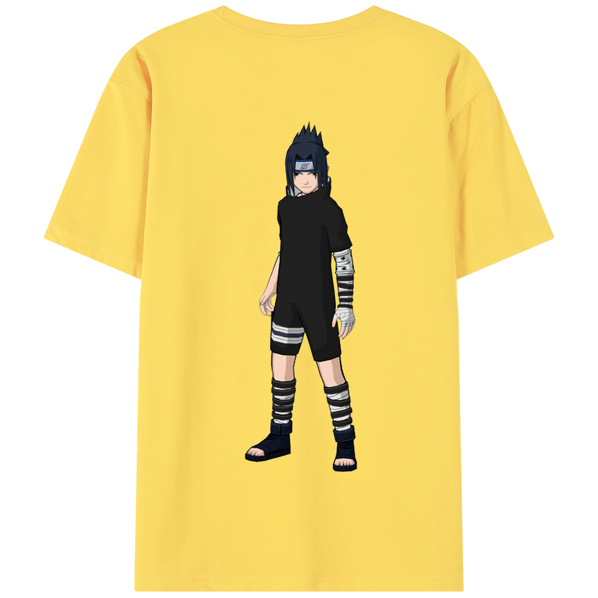 （画像用） NARUTO -ナルト- うちは サスケ Uchiha Sasuke 綿100％半袖Tシャツ（背面プリント）