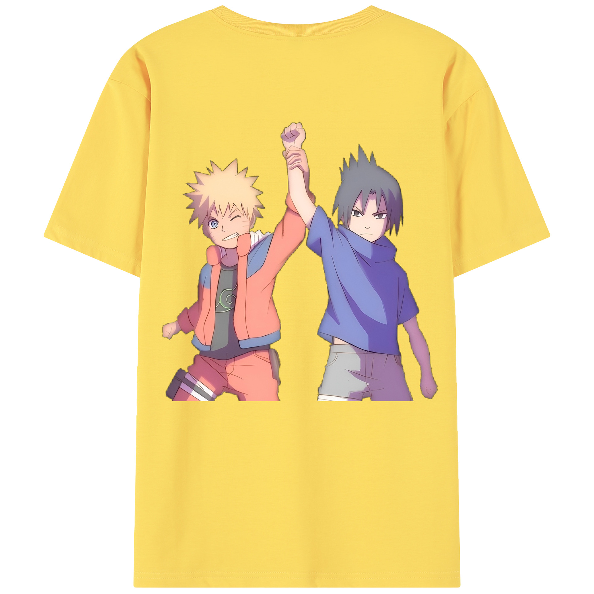（画像用） NARUTO -ナルト- うちは サスケ Uchiha Sasuke 綿100％半袖Tシャツ（背面プリント）