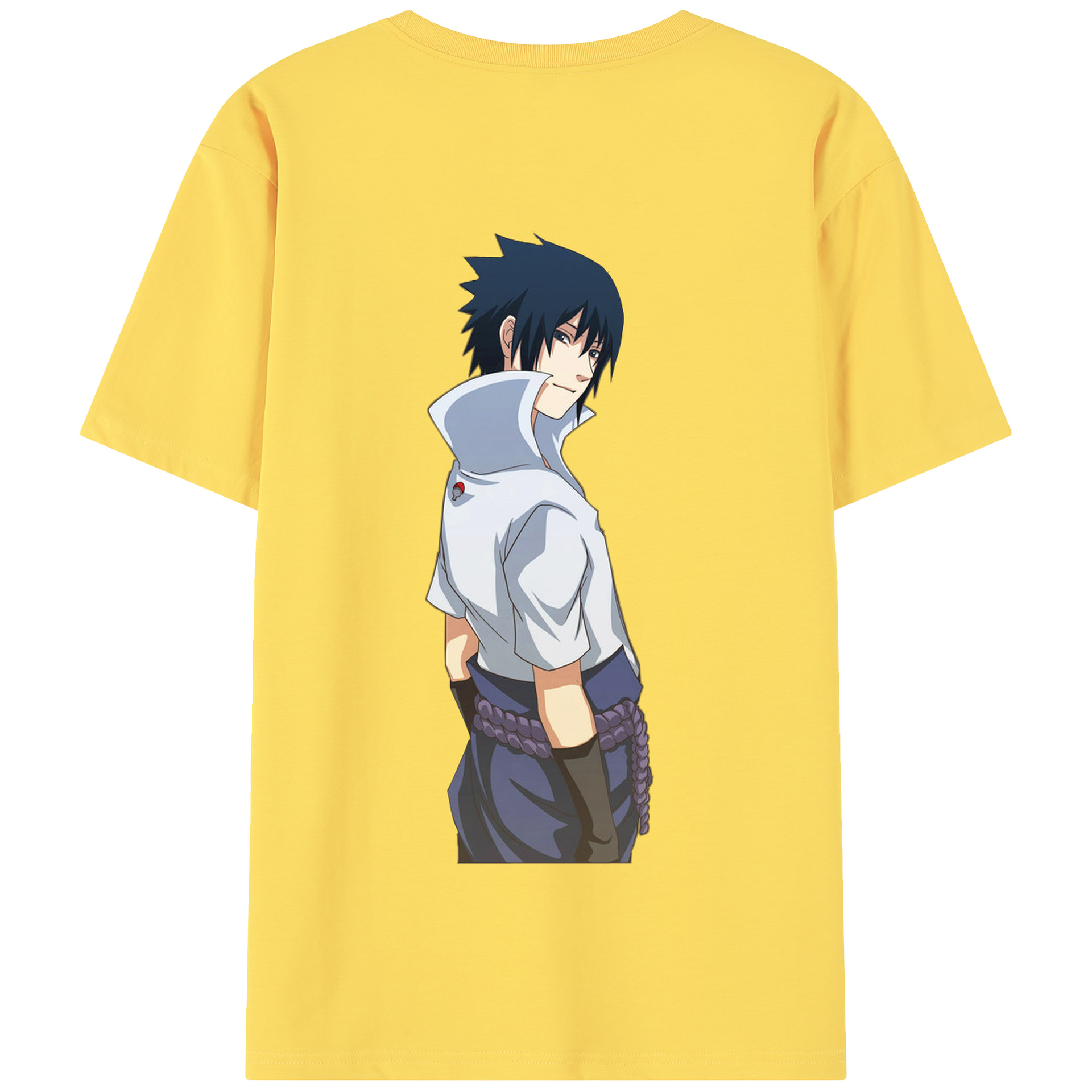 （画像用） NARUTO -ナルト- うちは サスケ Uchiha Sasuke 綿100％半袖Tシャツ（背面プリント）