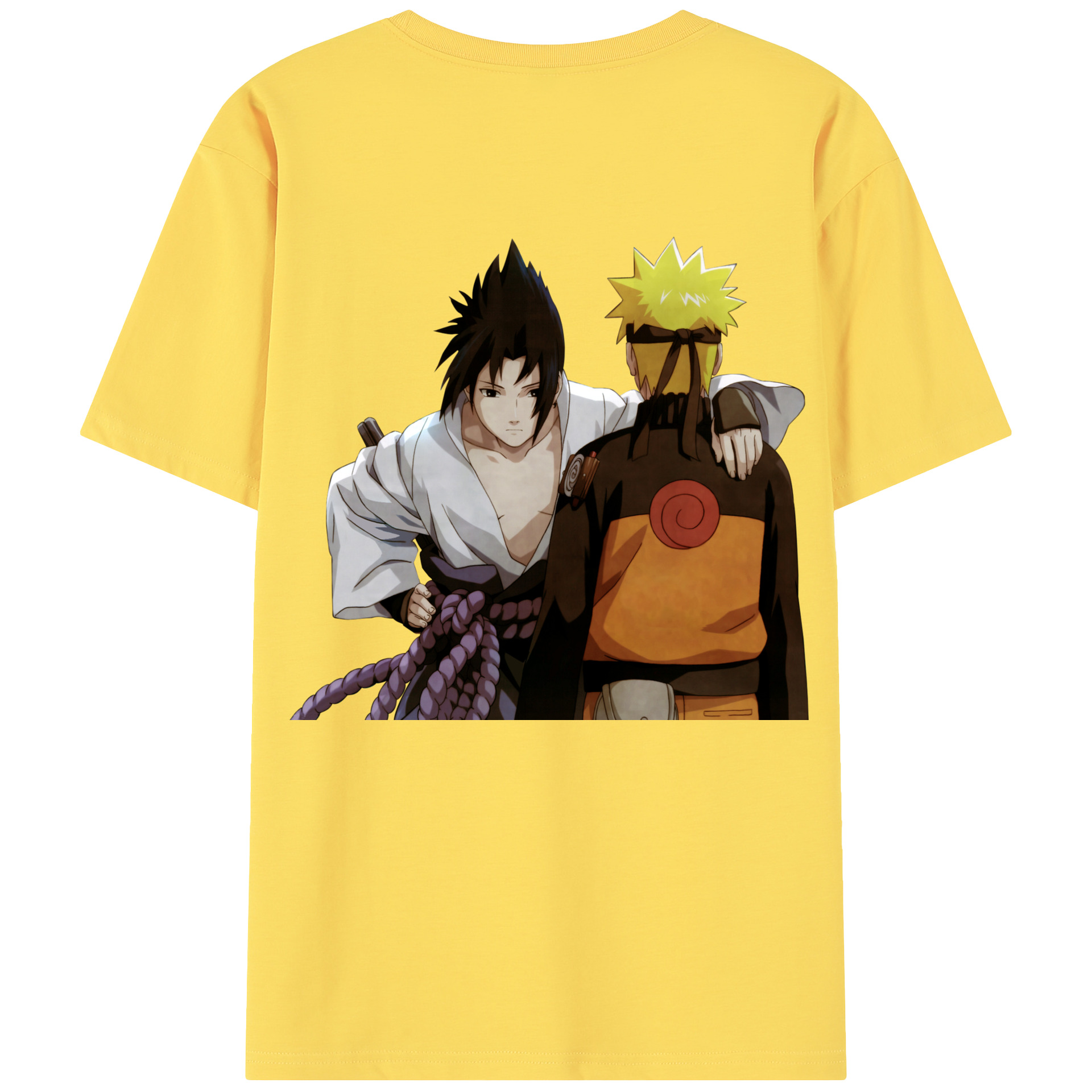 （画像用） NARUTO -ナルト- うちは サスケ Uchiha Sasuke 綿100％半袖Tシャツ（背面プリント）