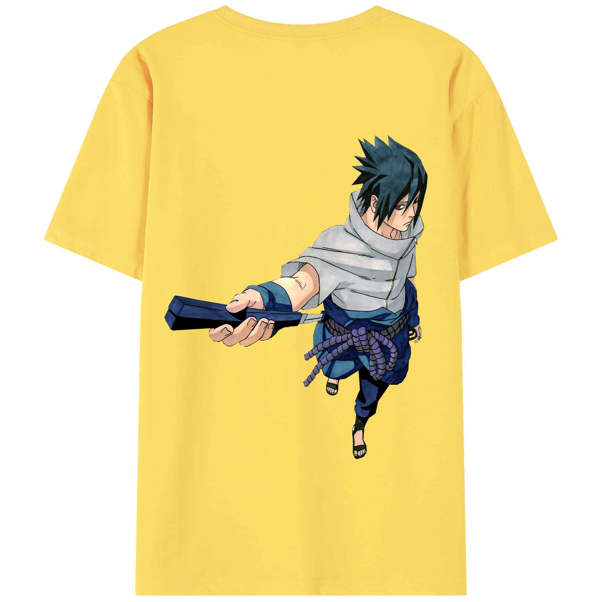 （画像用） NARUTO -ナルト- うちは サスケ Uchiha Sasuke 綿100％半袖Tシャツ（背面プリント）