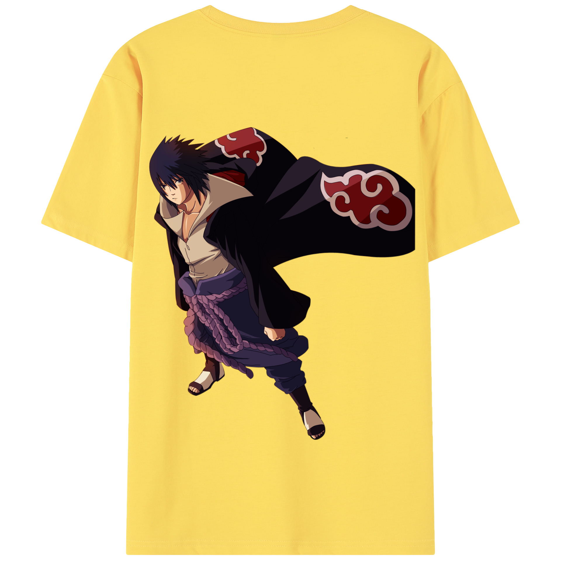 （画像用） NARUTO -ナルト- うちは サスケ Uchiha Sasuke 綿100％半袖Tシャツ（背面プリント）