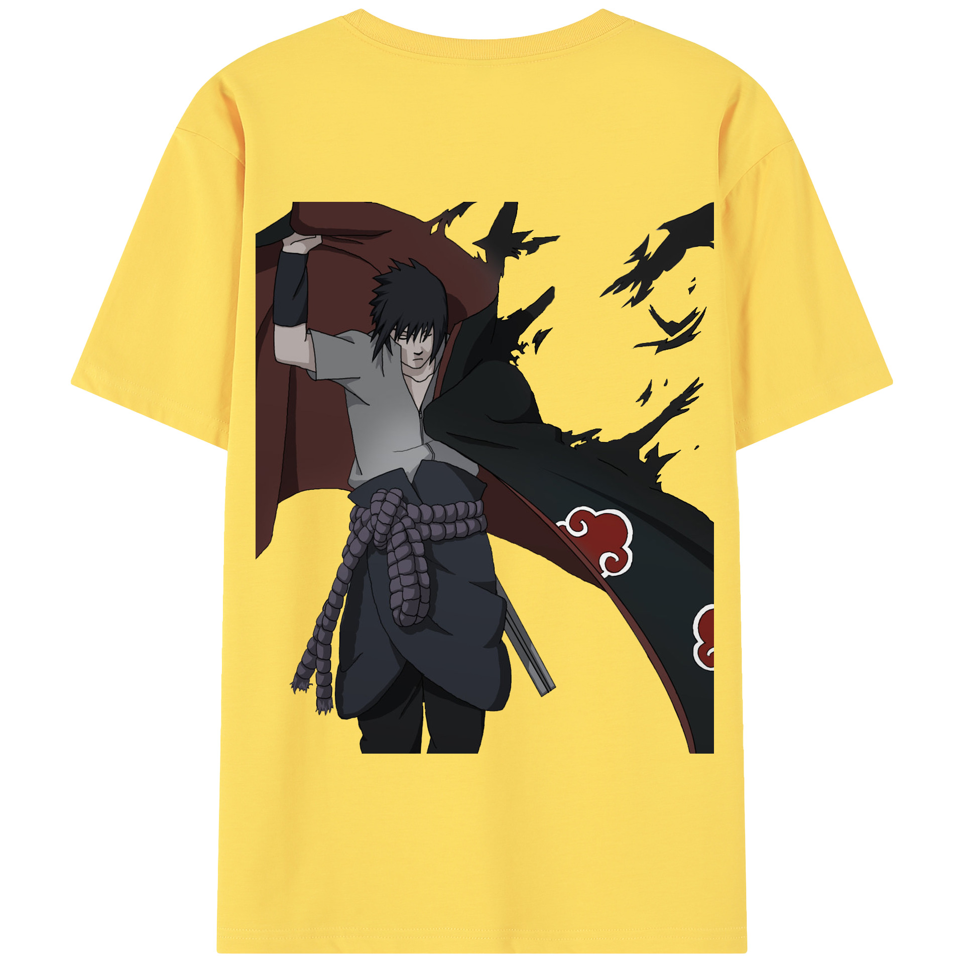 （画像用） NARUTO -ナルト- うちは サスケ Uchiha Sasuke 綿100％半袖Tシャツ（背面プリント）