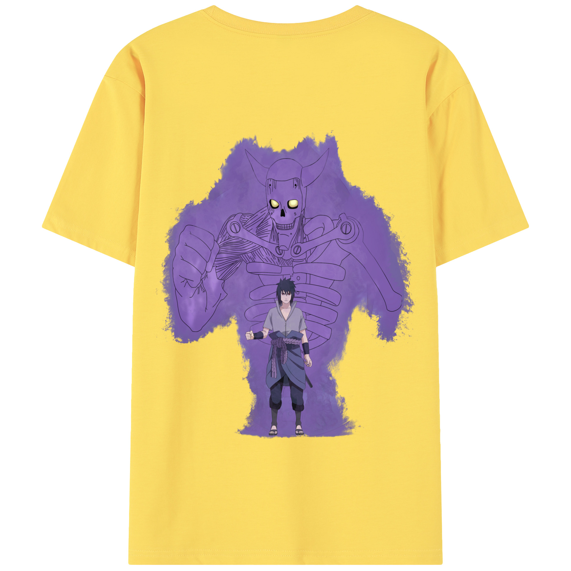 （画像用） NARUTO -ナルト- うちは サスケ Uchiha Sasuke 綿100％半袖Tシャツ（背面プリント）