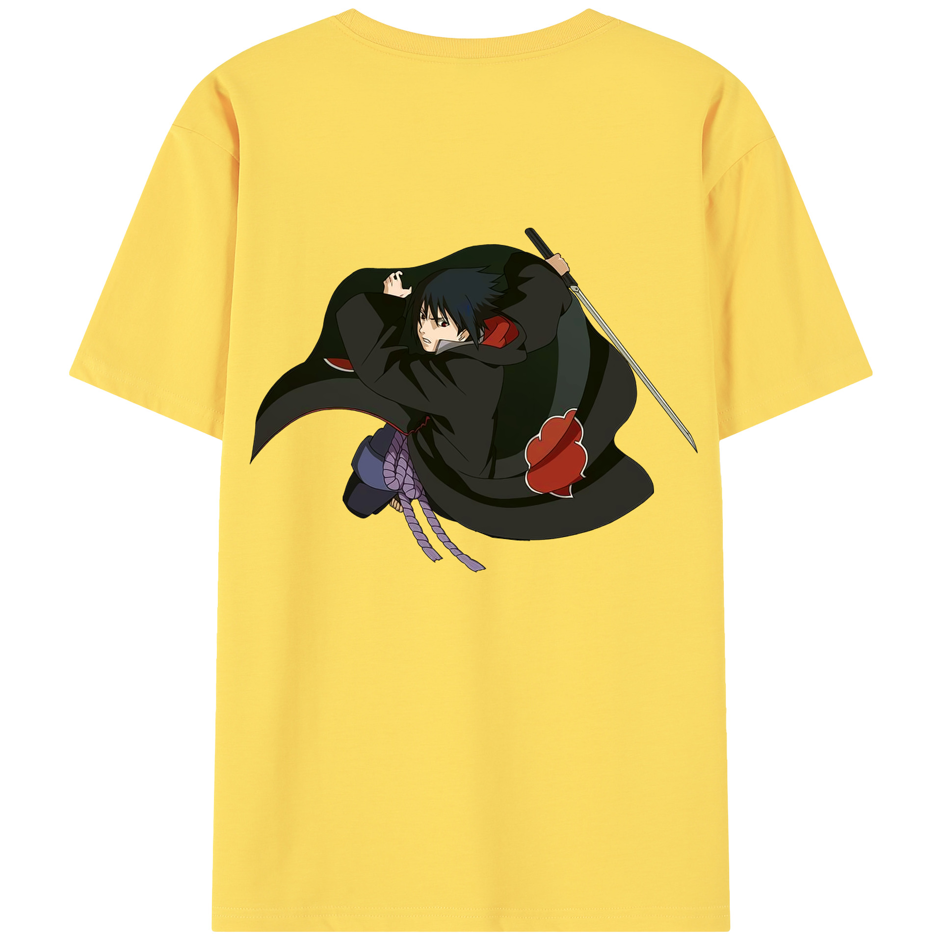 （画像用） NARUTO -ナルト- うちは サスケ Uchiha Sasuke 綿100％半袖Tシャツ（背面プリント）