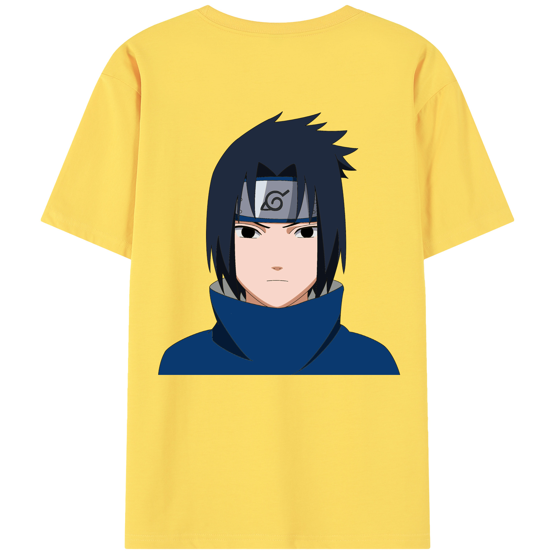 （画像用） NARUTO -ナルト- うちは サスケ Uchiha Sasuke 綿100％半袖Tシャツ（背面プリント）