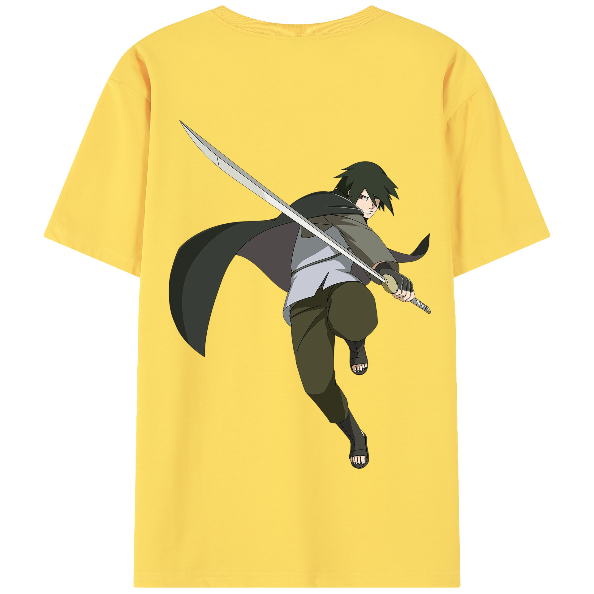 （画像用） NARUTO -ナルト- うちは サスケ Uchiha Sasuke 綿100％半袖Tシャツ（背面プリント）