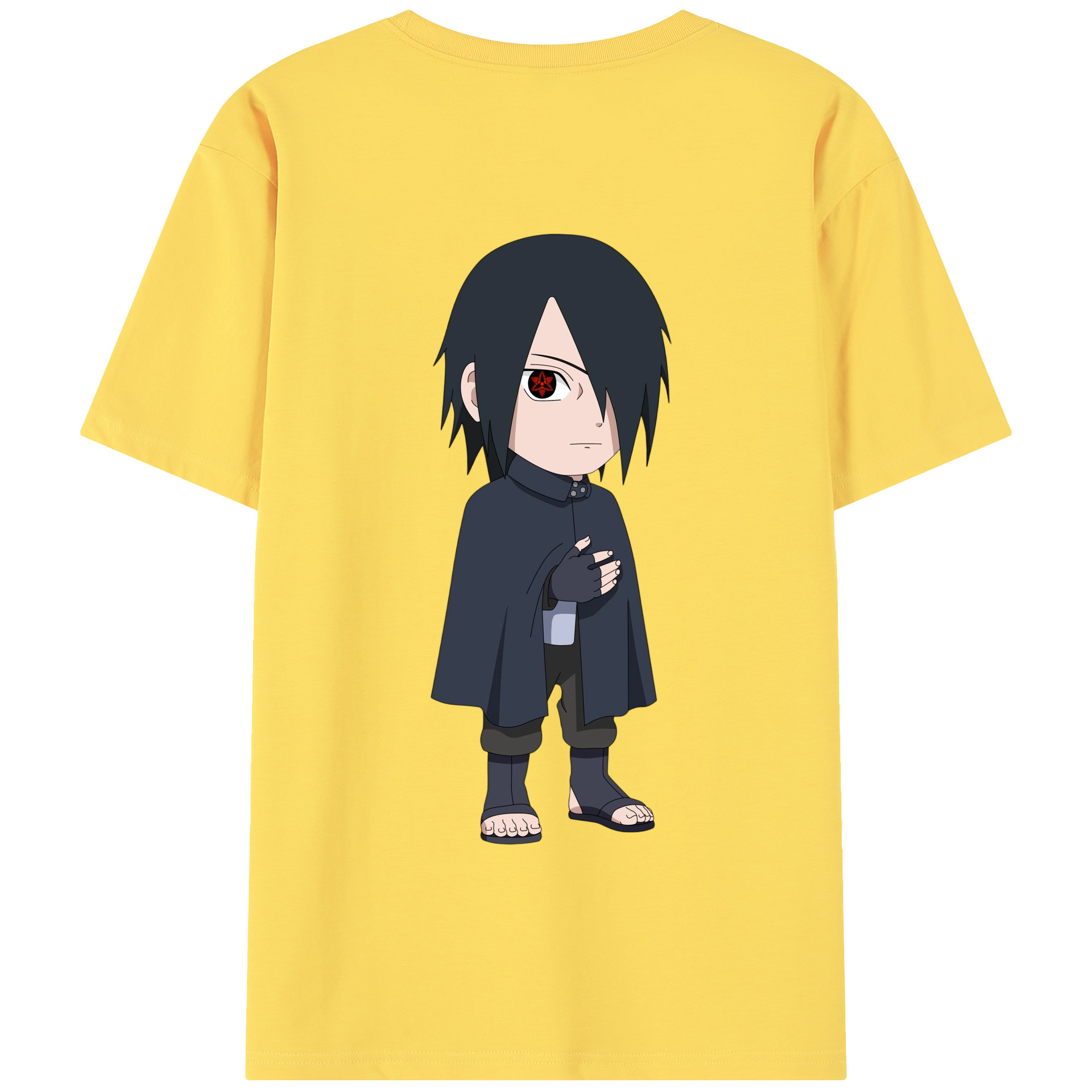 （画像用） NARUTO -ナルト- うちは サスケ Uchiha Sasuke 綿100％半袖Tシャツ（背面プリント）