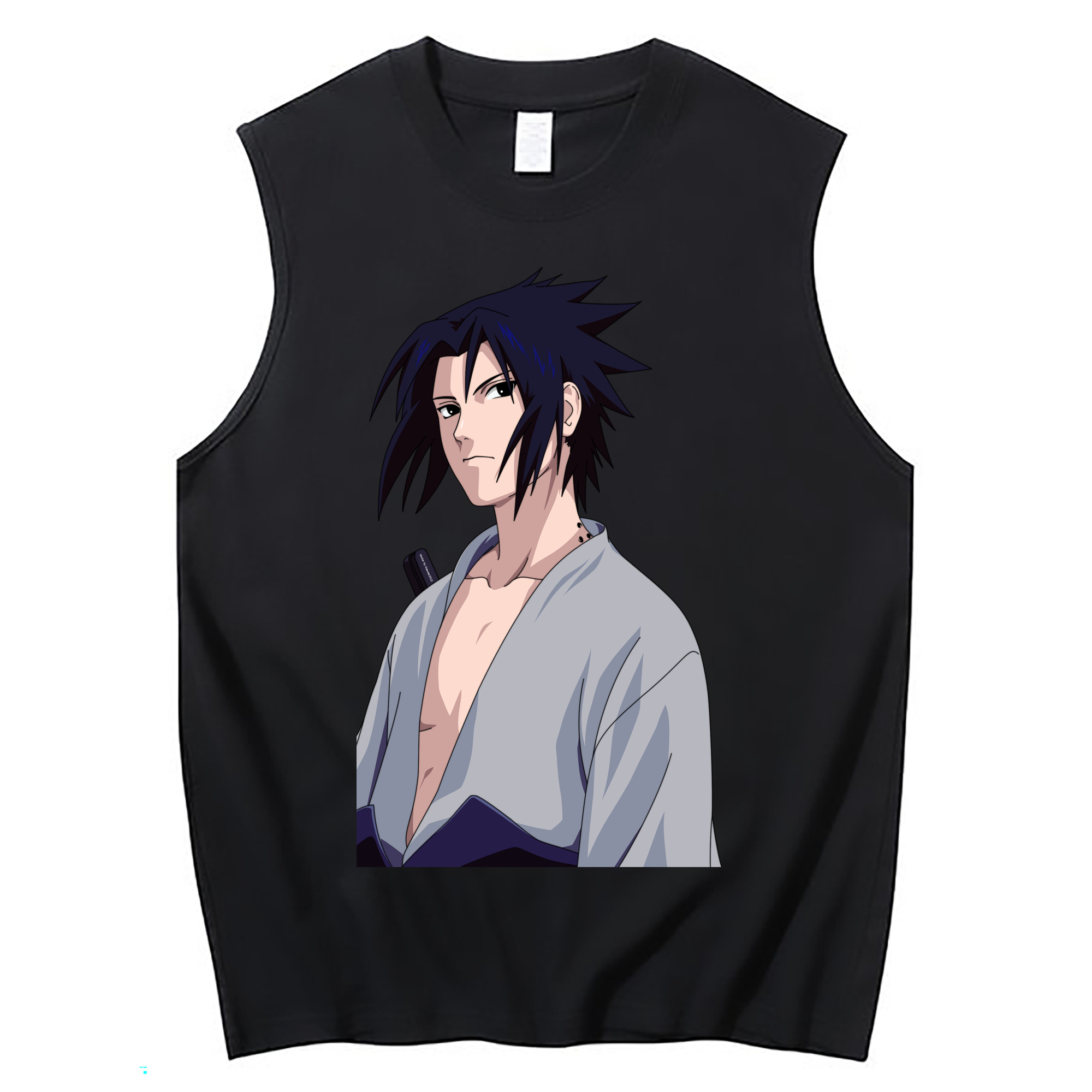 （画像用） NARUTO -ナルト- うちは サスケ Uchiha Sasuke コットン100％タンクトップ（フロントプリント）