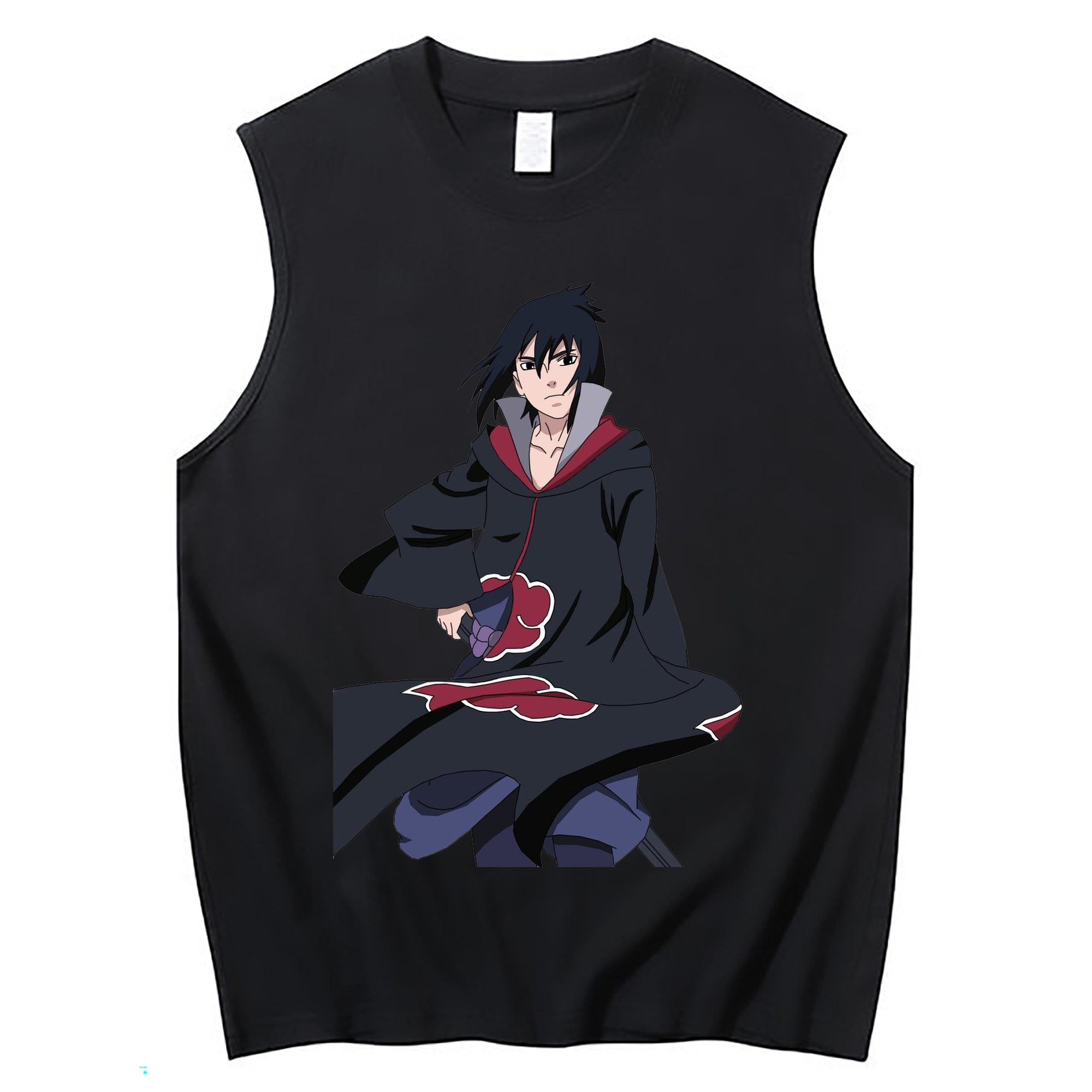 （画像用） NARUTO -ナルト- うちは サスケ Uchiha Sasuke コットン100％タンクトップ（フロントプリント）